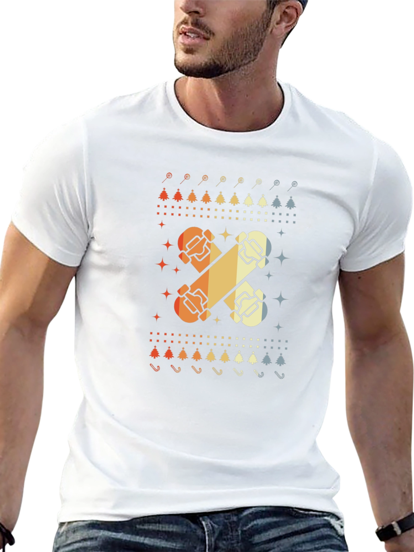 Retro Skateboard Christmas T-Shirt