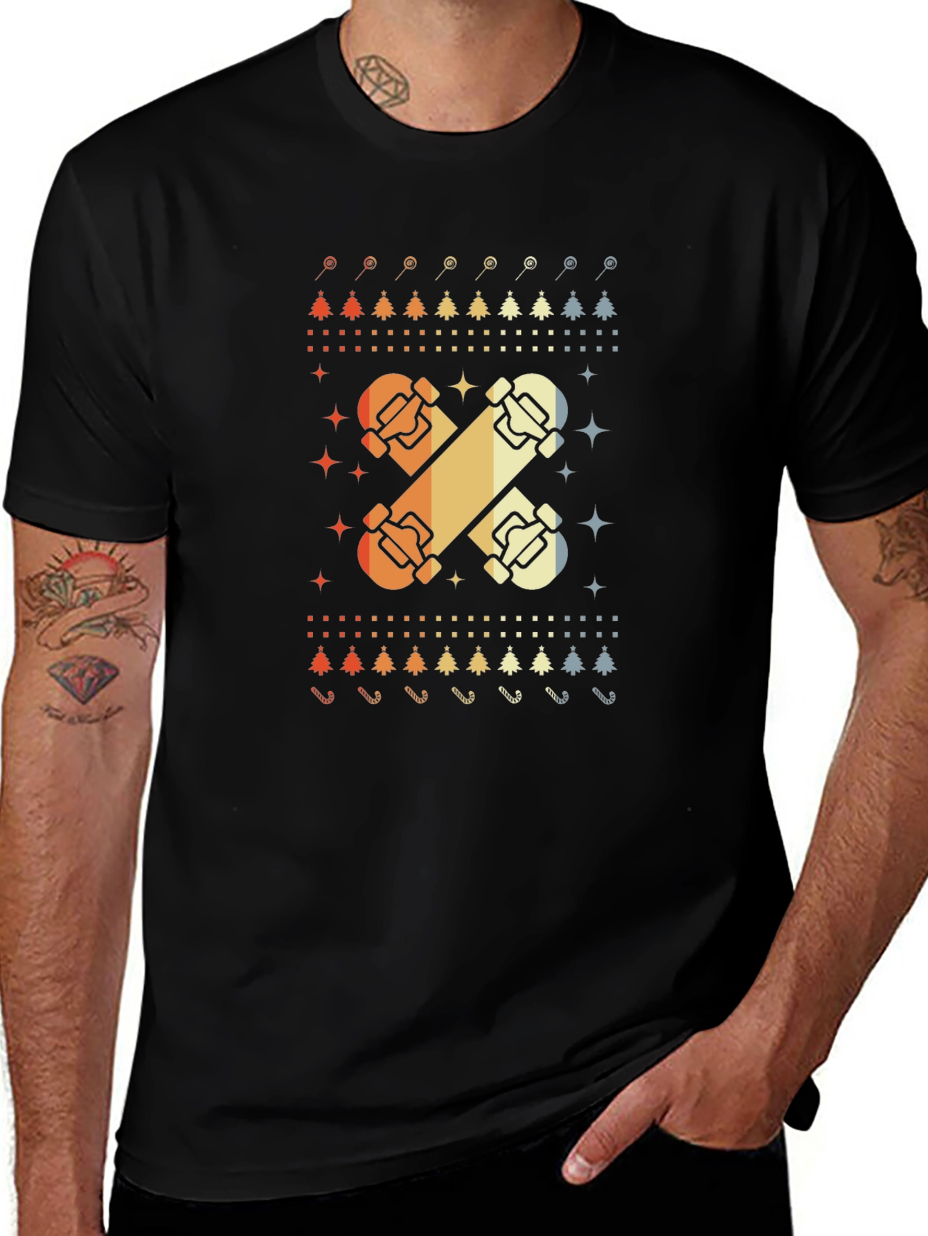 Retro Skateboard Christmas T-Shirt