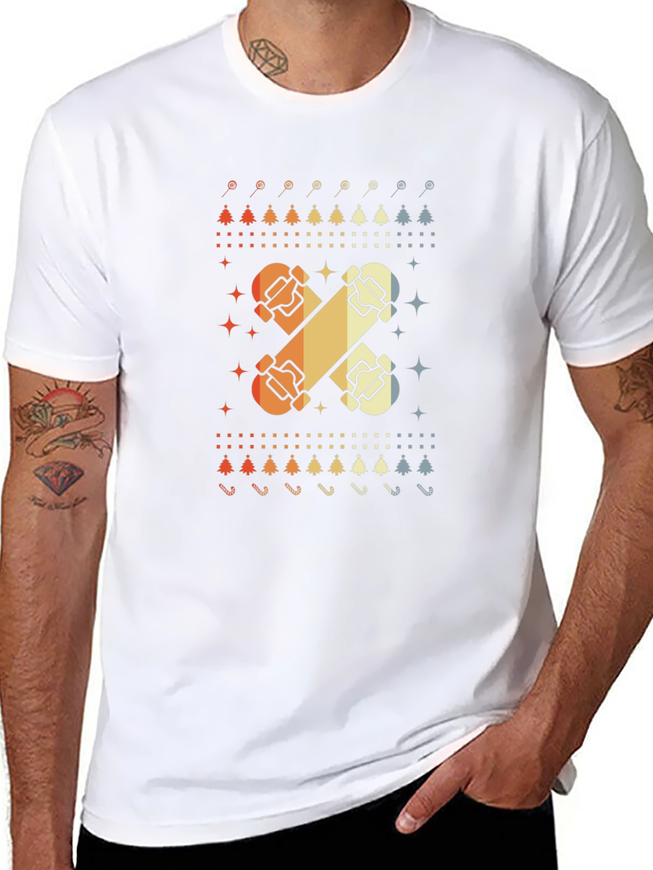 Retro Skateboard Christmas T-Shirt