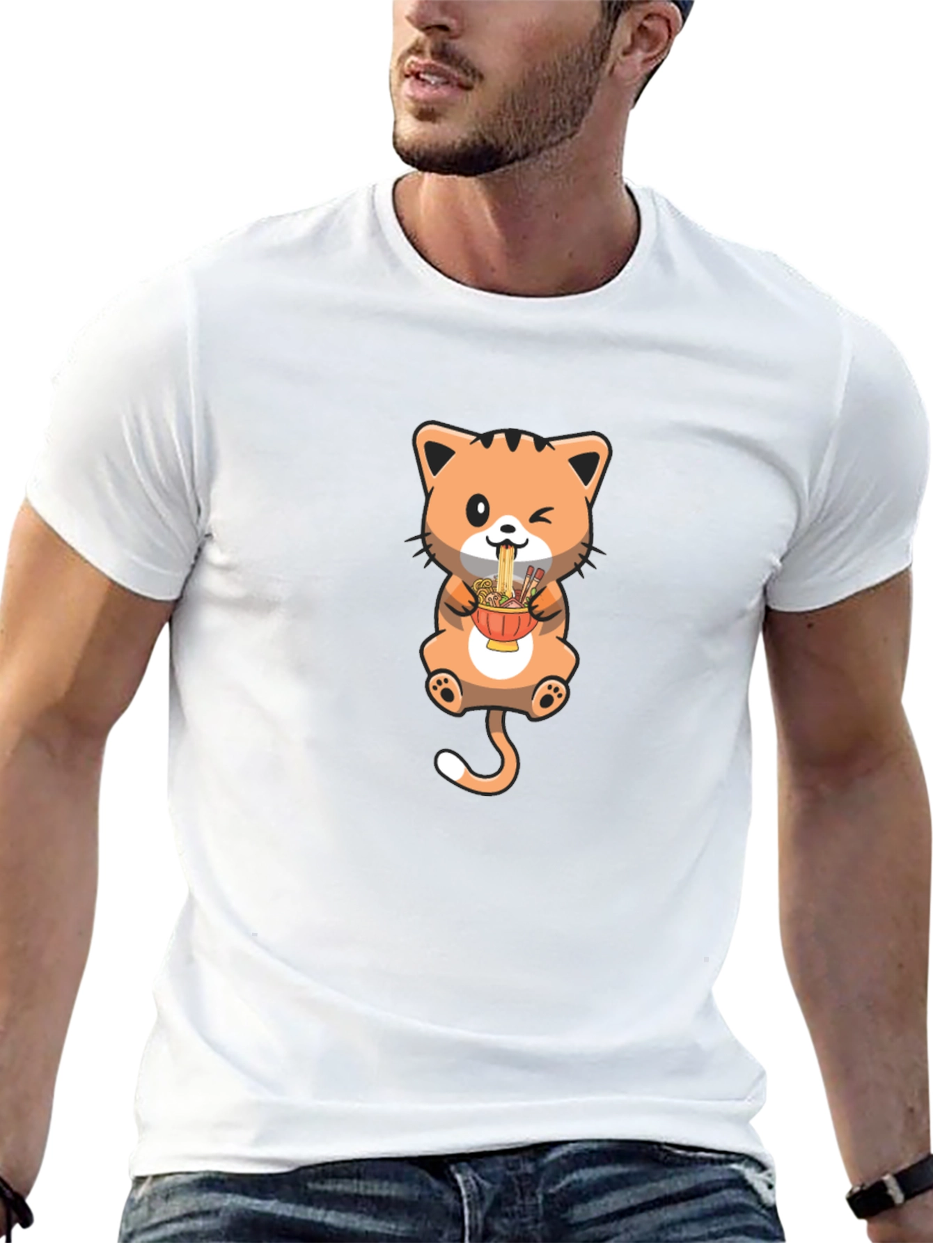 Cute Cat Ramen T-Shirt - Unique Design