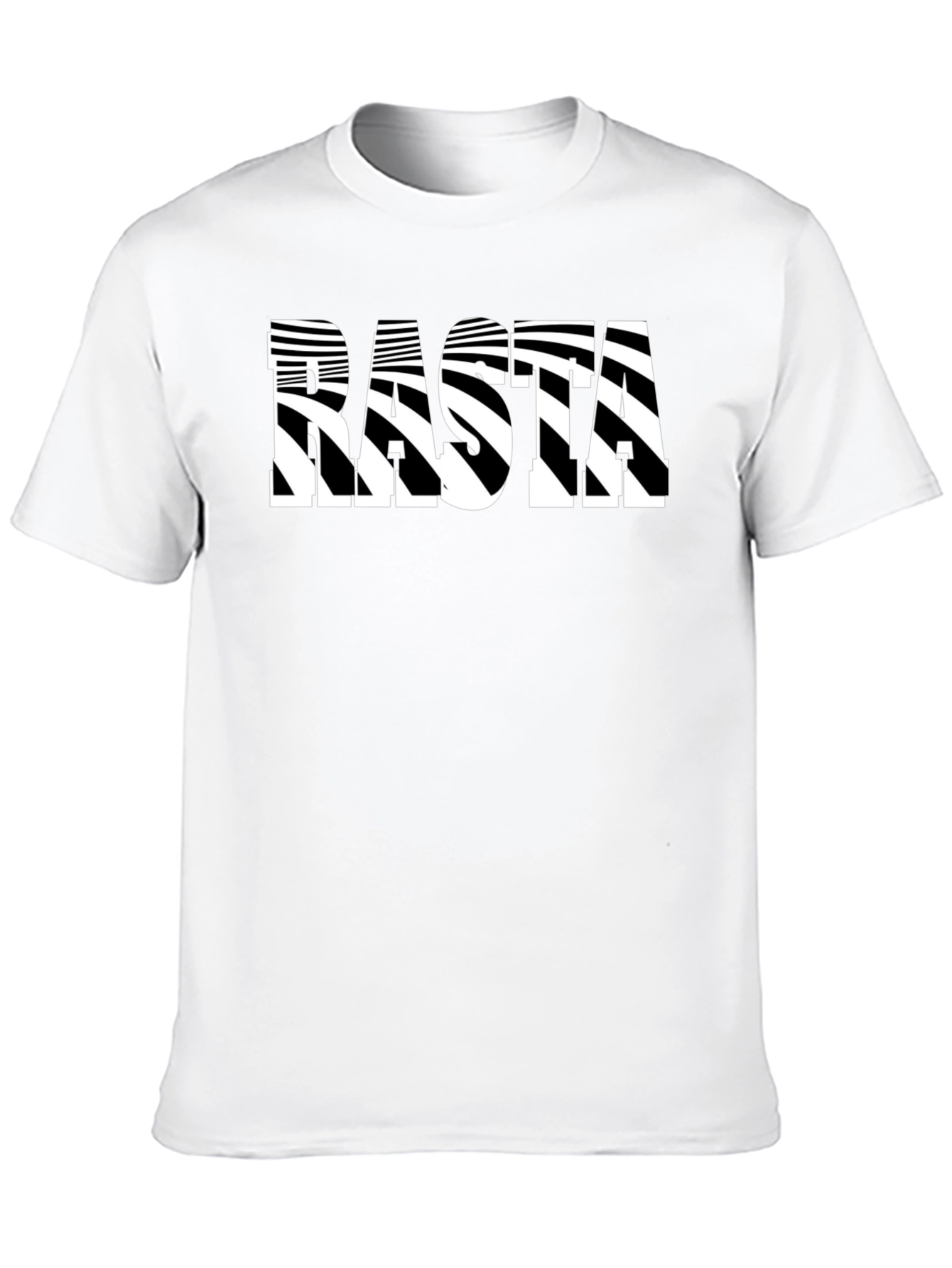 Rasta Striped Graphic Tee - Stylish Black T-Shirt