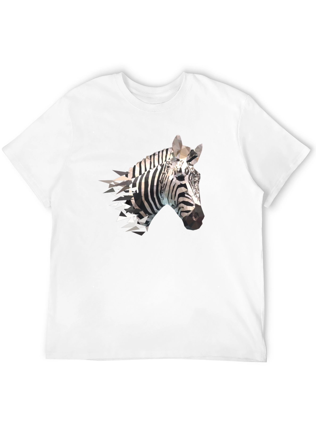 Geometric Zebra Print Black T-Shirt