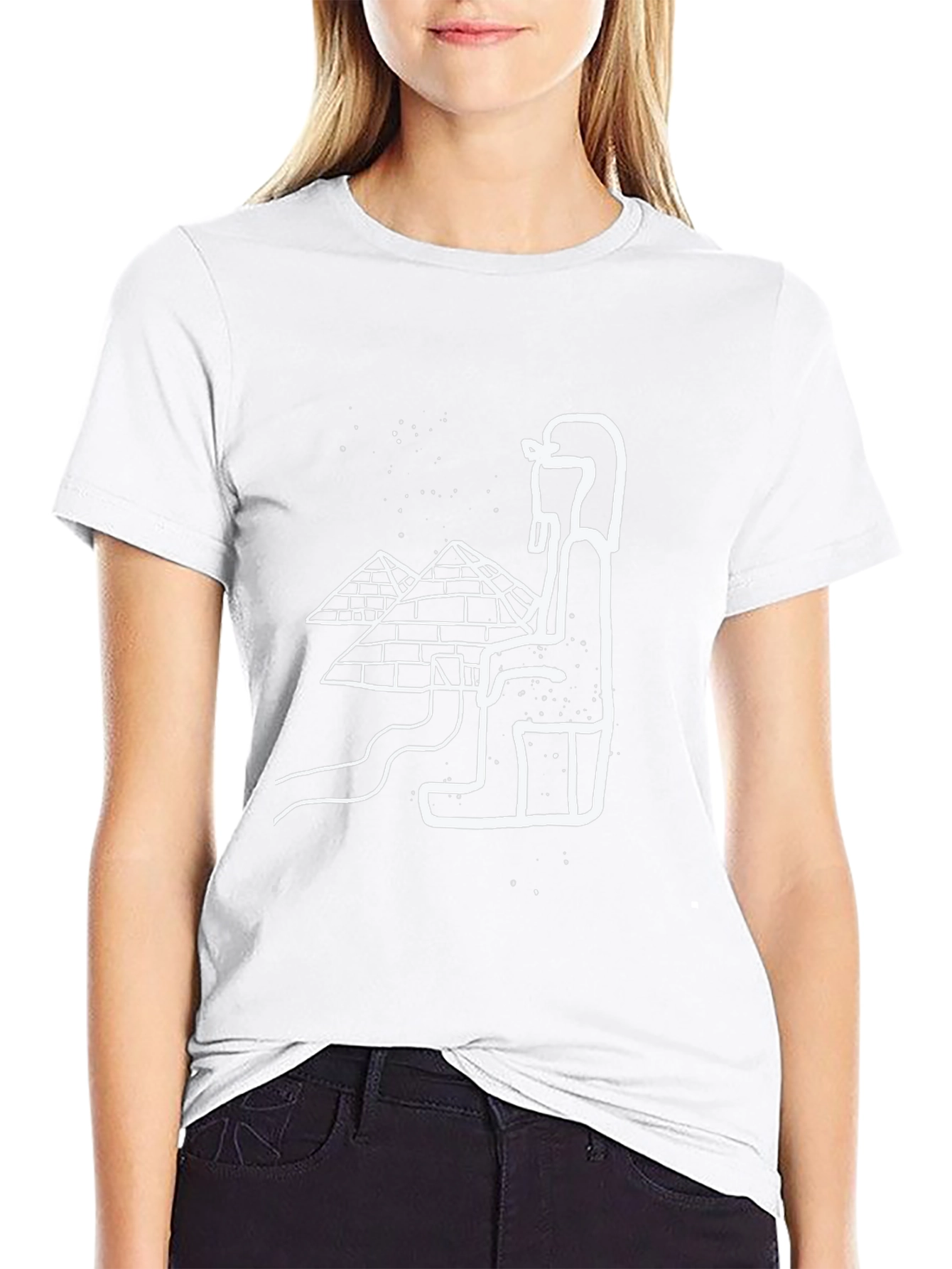 Egyptian Pyramids Graphic Tee - Black Cotton T-Shirt
