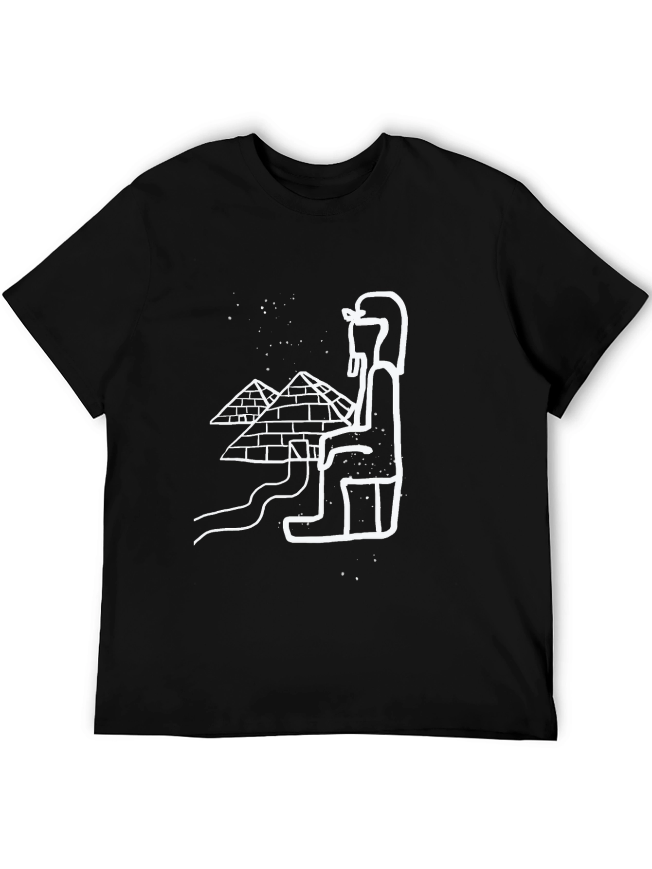 Egyptian Pyramids Graphic Tee - Black Cotton T-Shirt