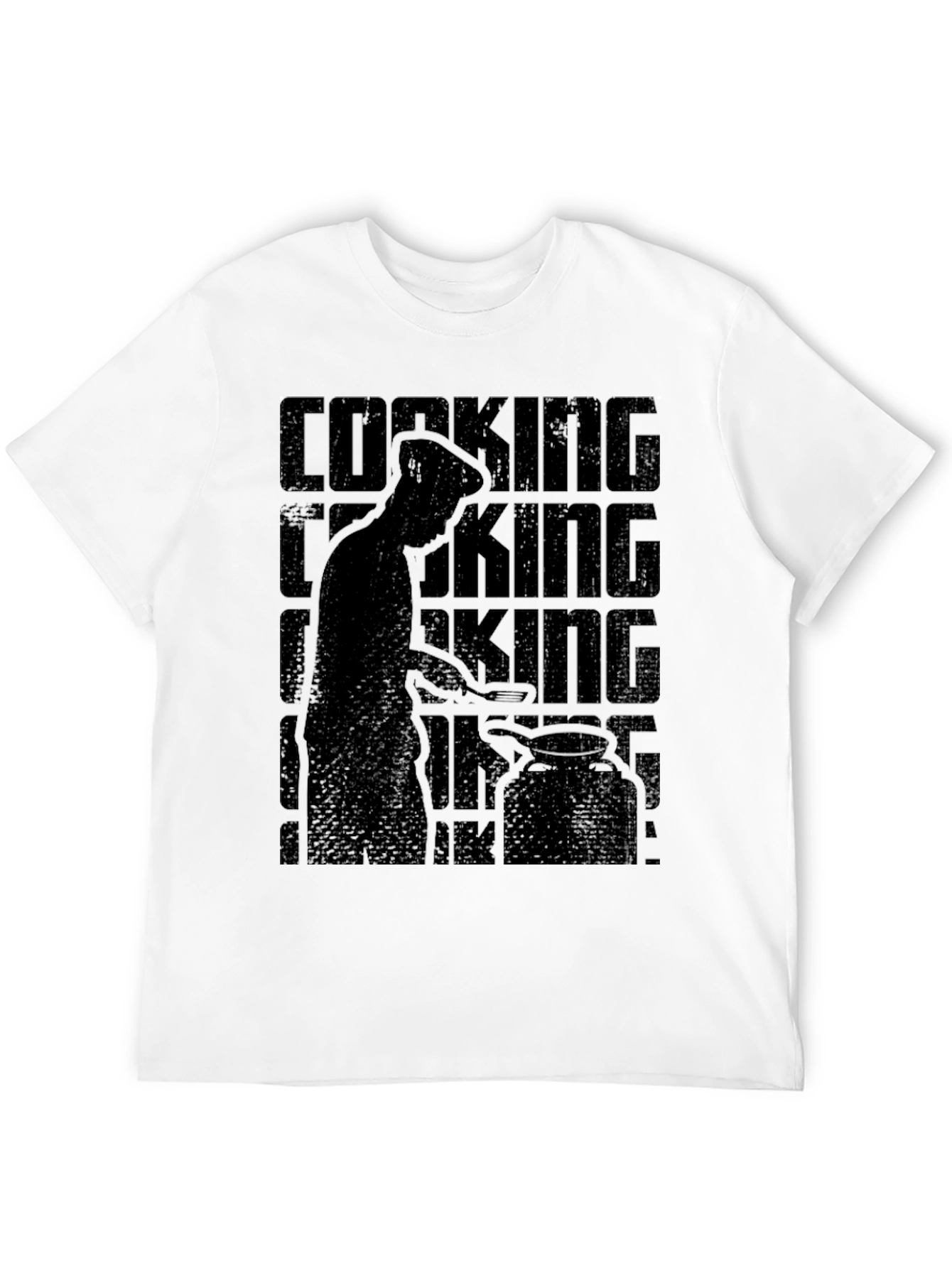 Cooking King Mens Black Graphic T-Shirt