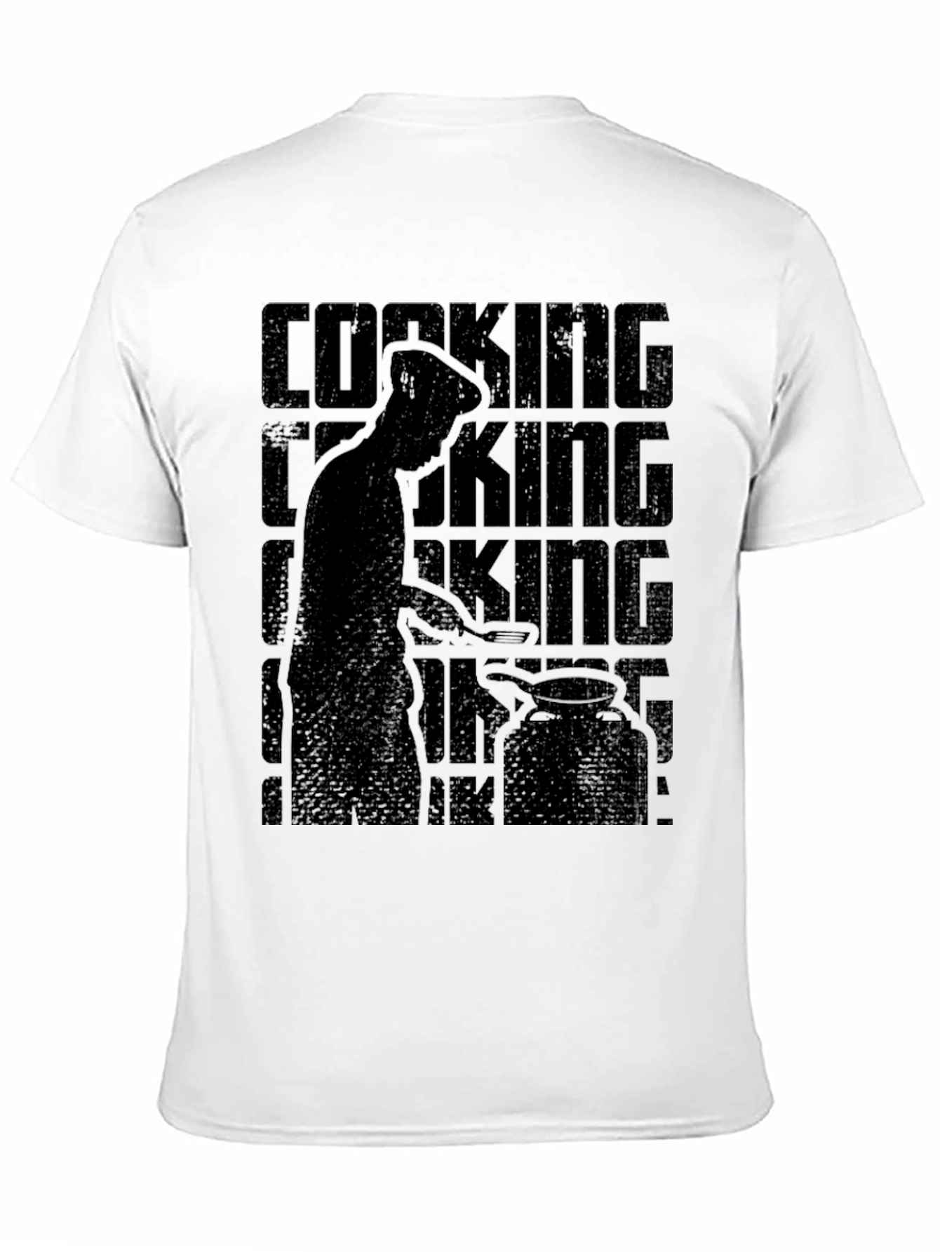 Cooking King Mens Black Graphic T-Shirt