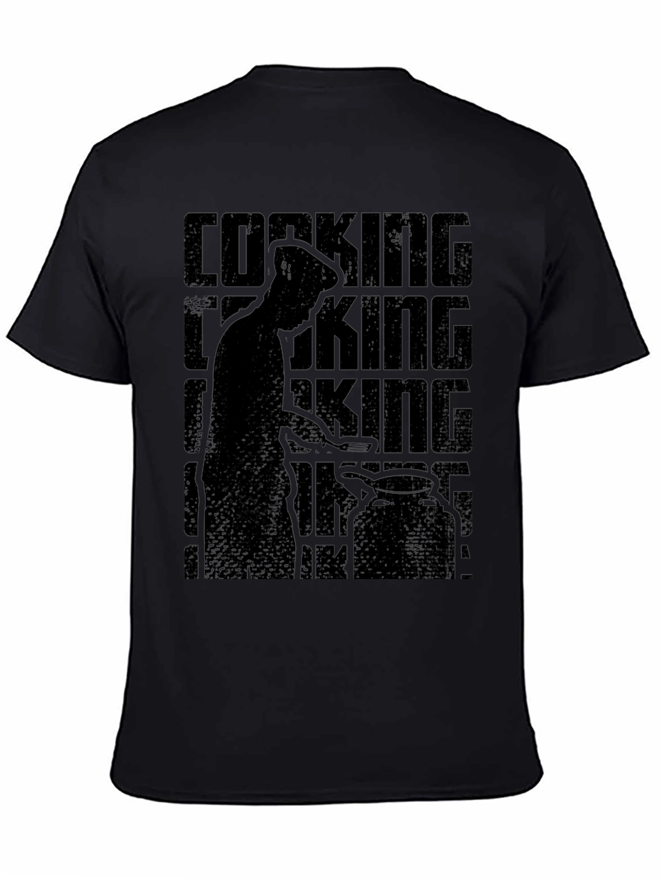 Cooking King Mens Black Graphic T-Shirt