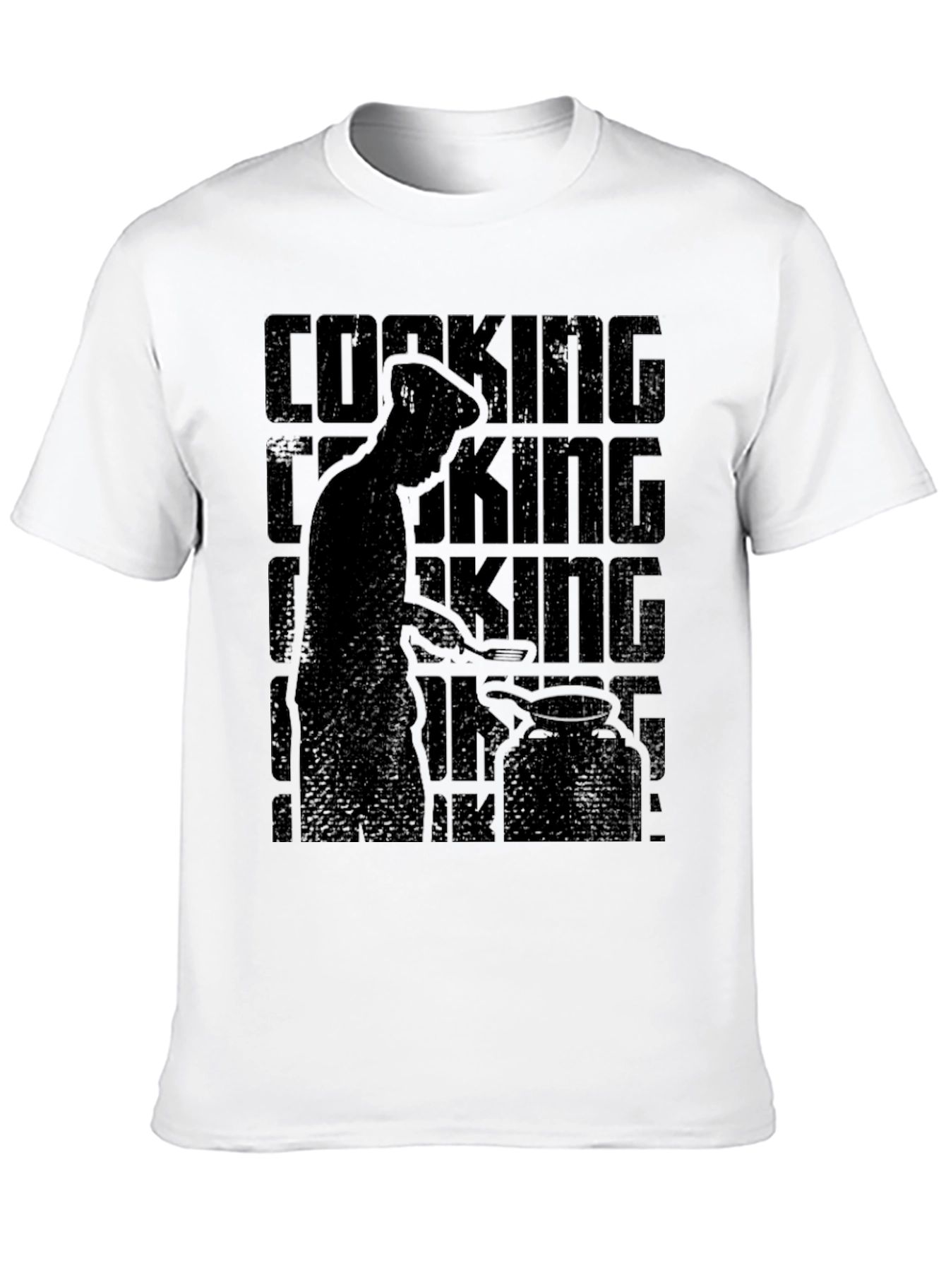 Cooking King Mens Black Graphic T-Shirt