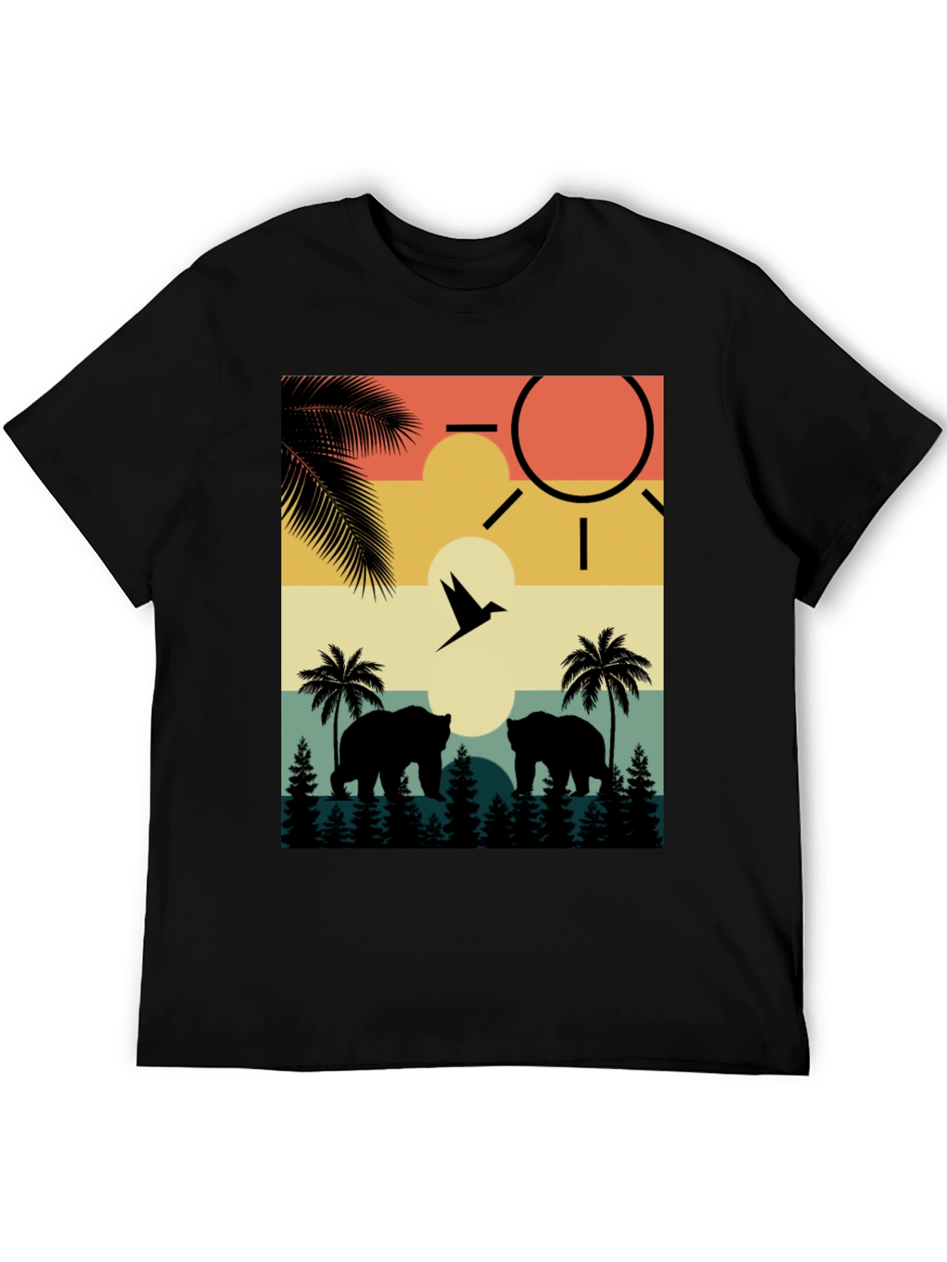 Sunset Bear Silhouette Graphic Tee