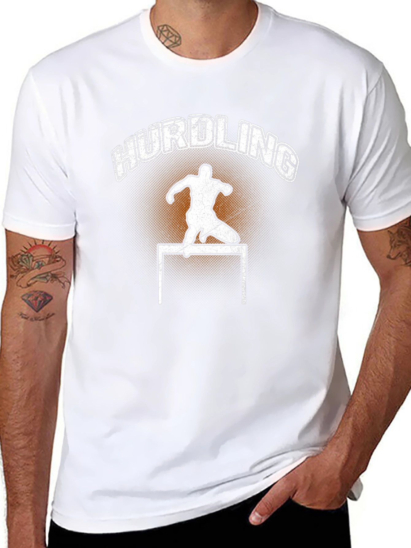 Hurdling Silhouette Graphic T-Shirt