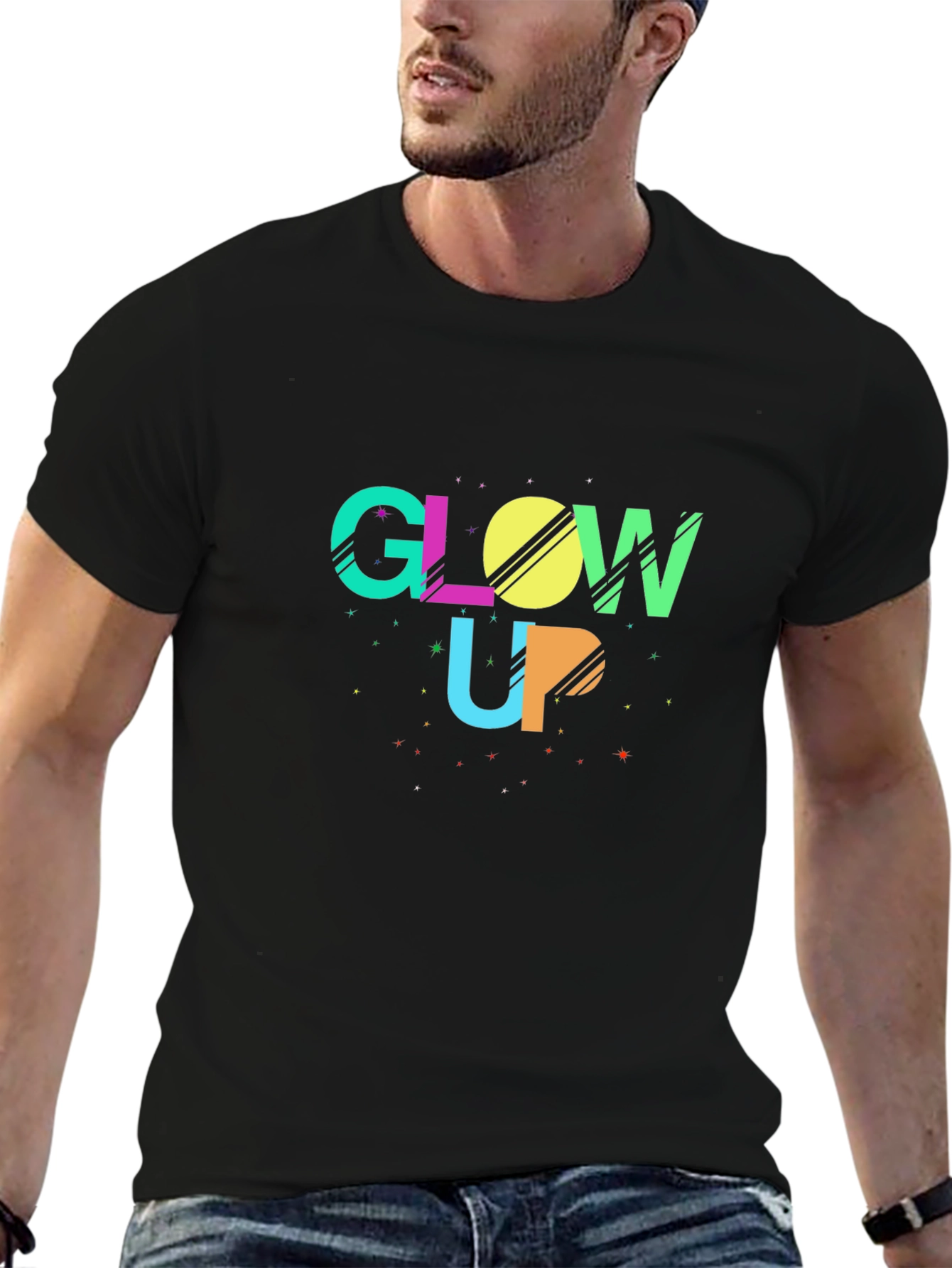 Glow Up Black Graphic Tee