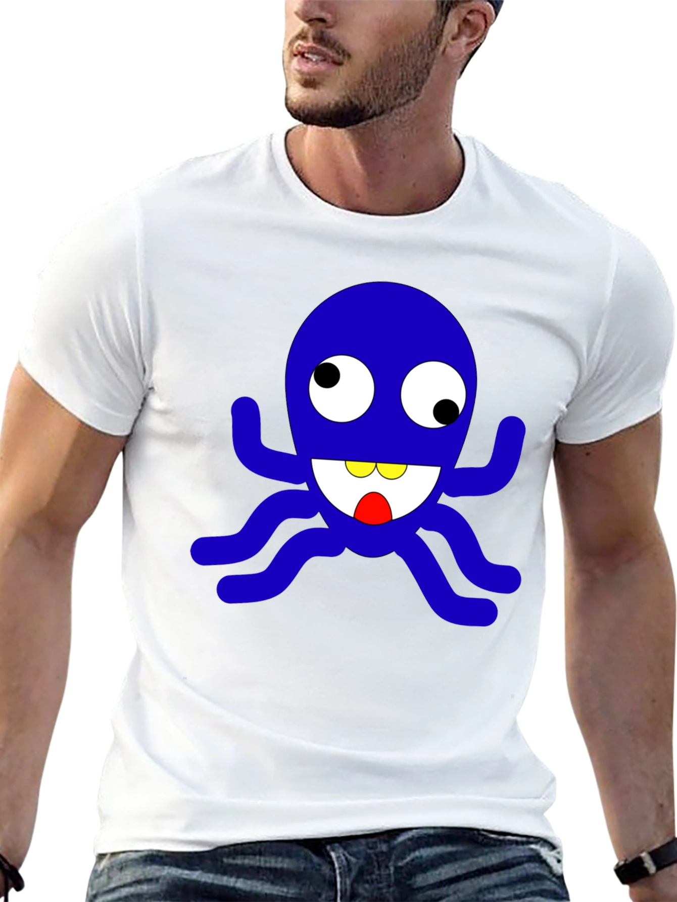 Fun Cartoon Octopus Graphic T-Shirt
