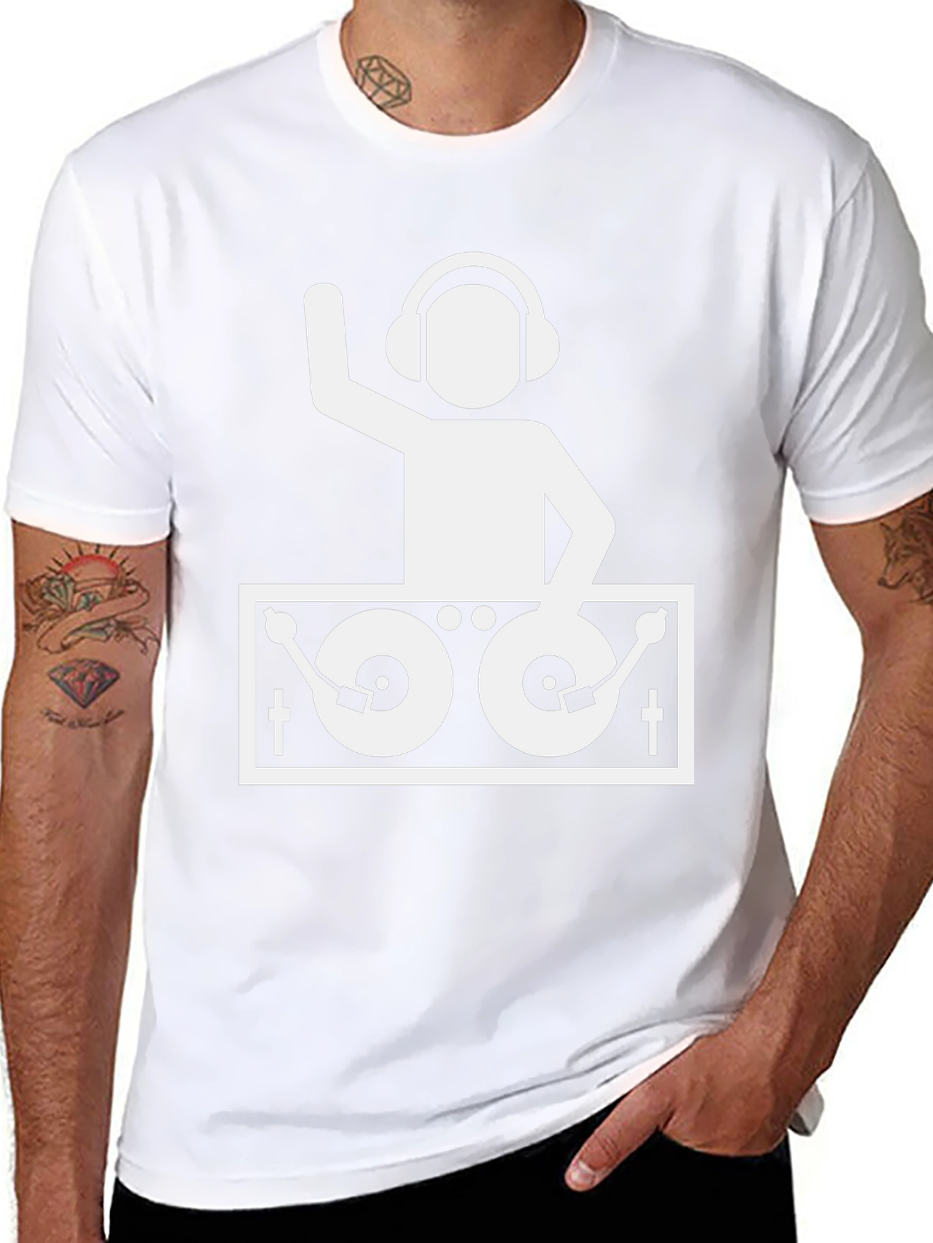 DJ Turntable Graphic T-Shirt - Black