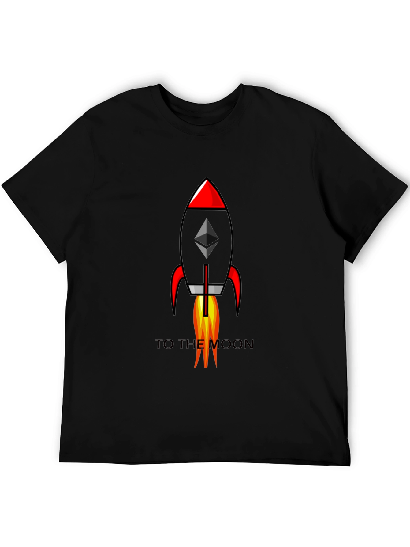 Ethereum Rocket to the Moon Black T-Shirt