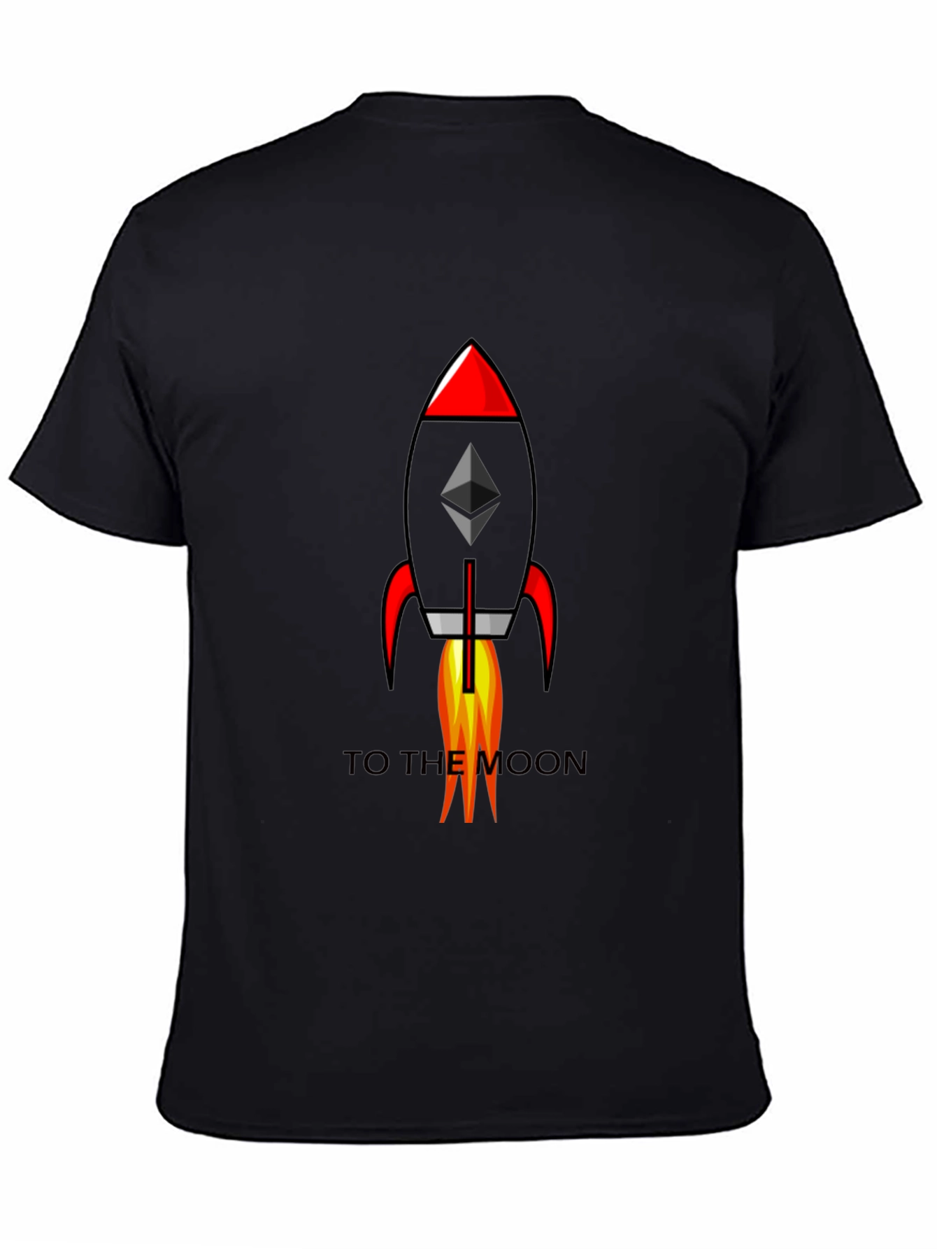 Ethereum Rocket to the Moon Black T-Shirt