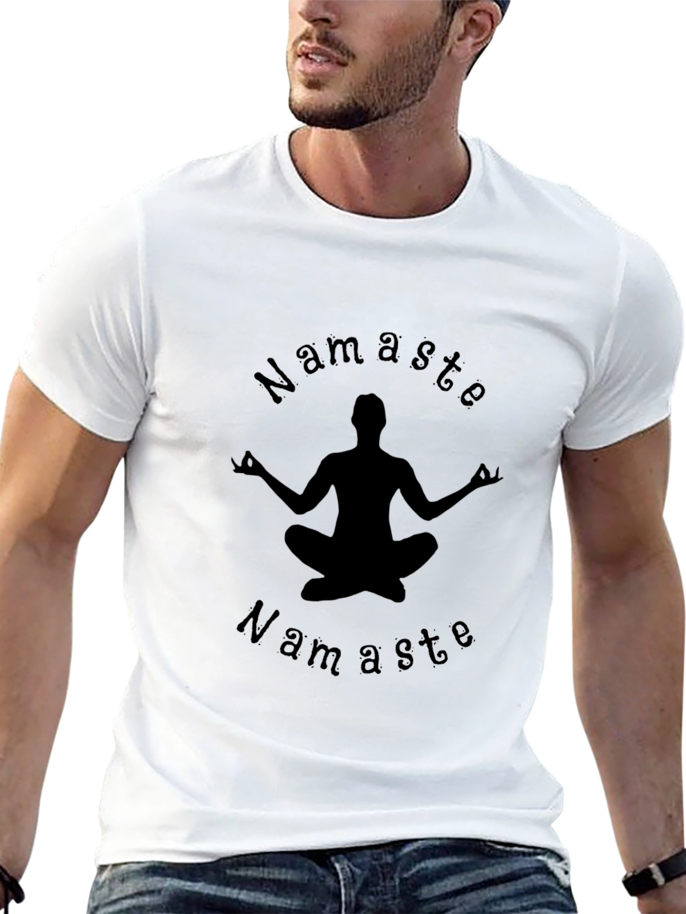 Namaste Yoga Meditation T-Shirt - Black Graphic Tee