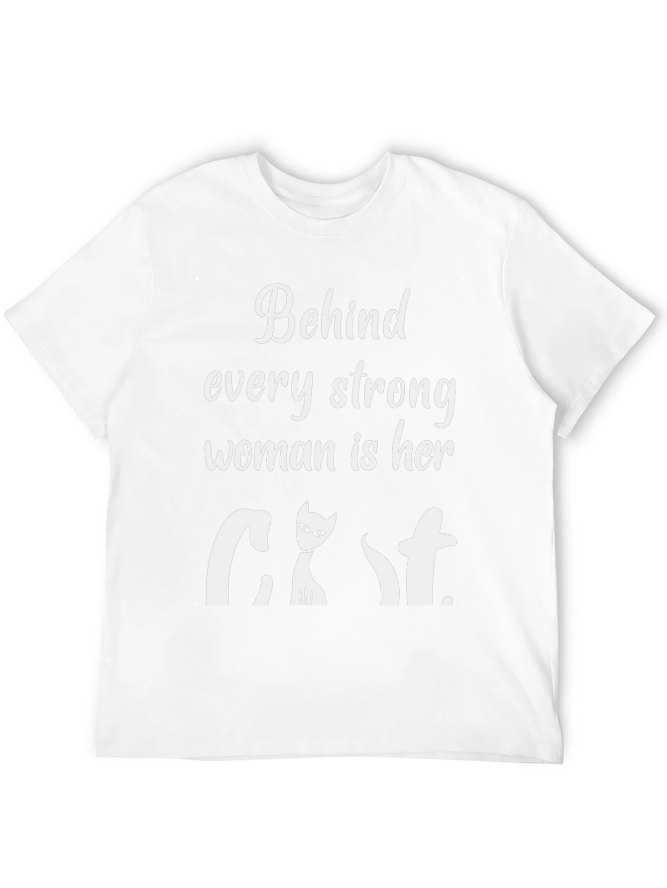 Strong Woman Cat T-Shirt - Black