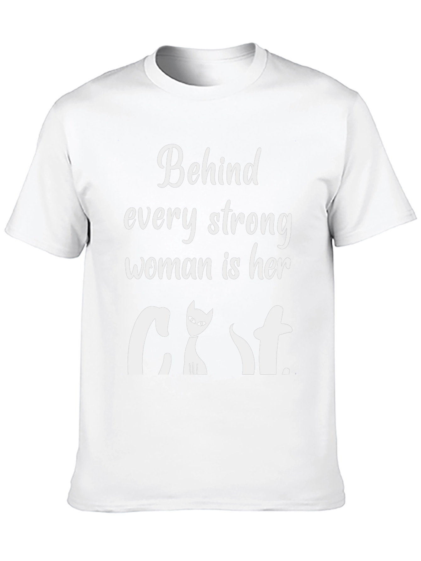 Strong Woman Cat T-Shirt - Black