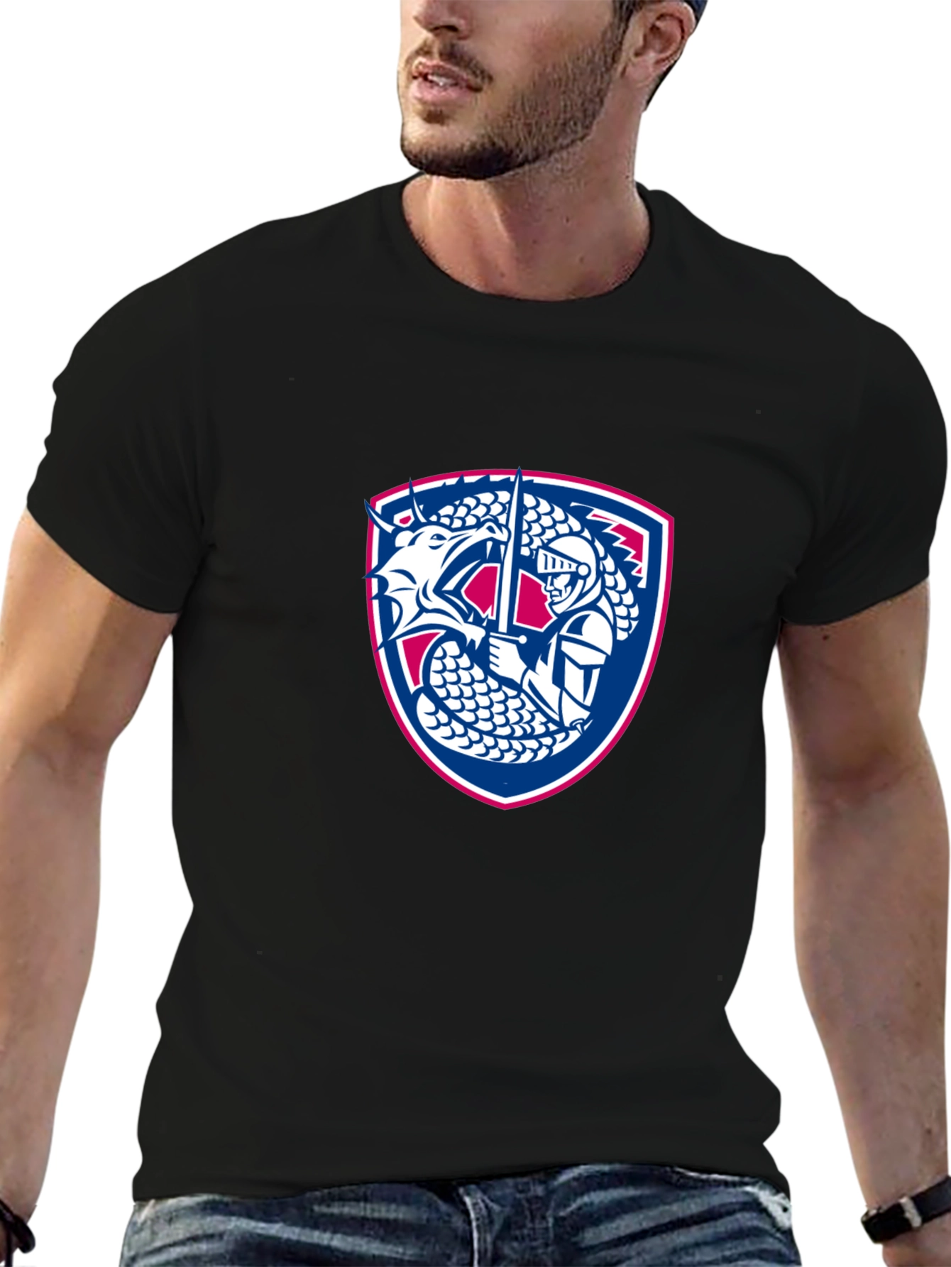 Dragon Knight Emblem Graphic T-Shirt