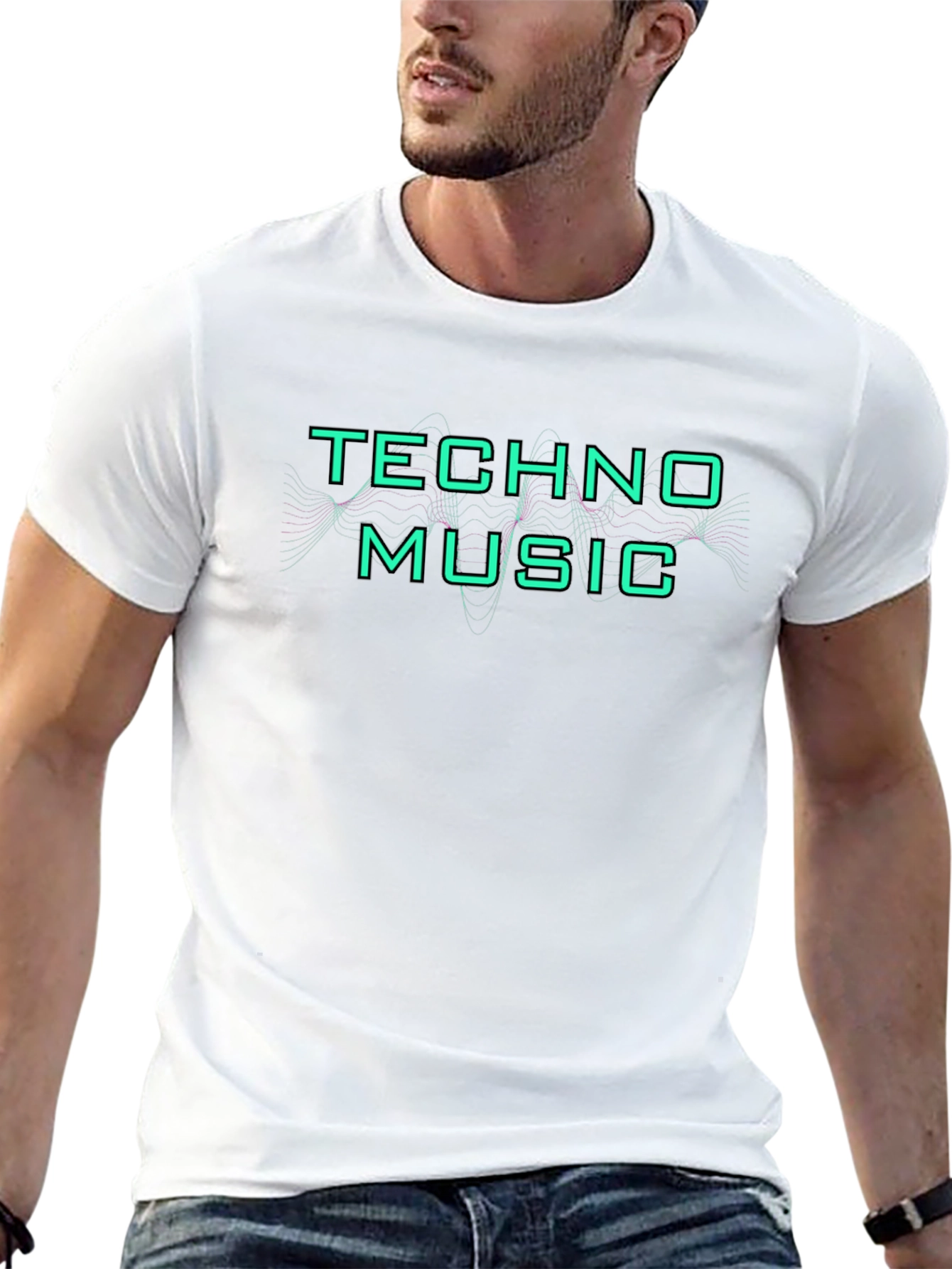 Techno Music Graphic Tee - Black Cotton T-Shirt