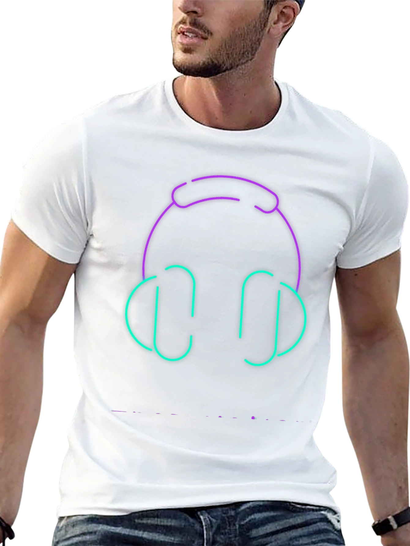 Neon Headphones Graphic Tee