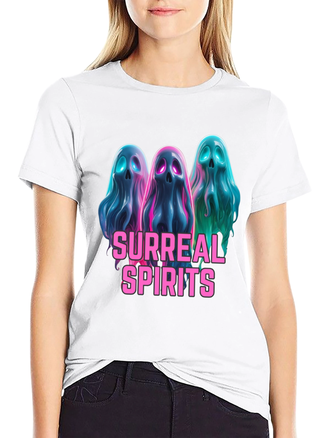 Surreal Spirits Graphic Tee - Unique Ghost Design