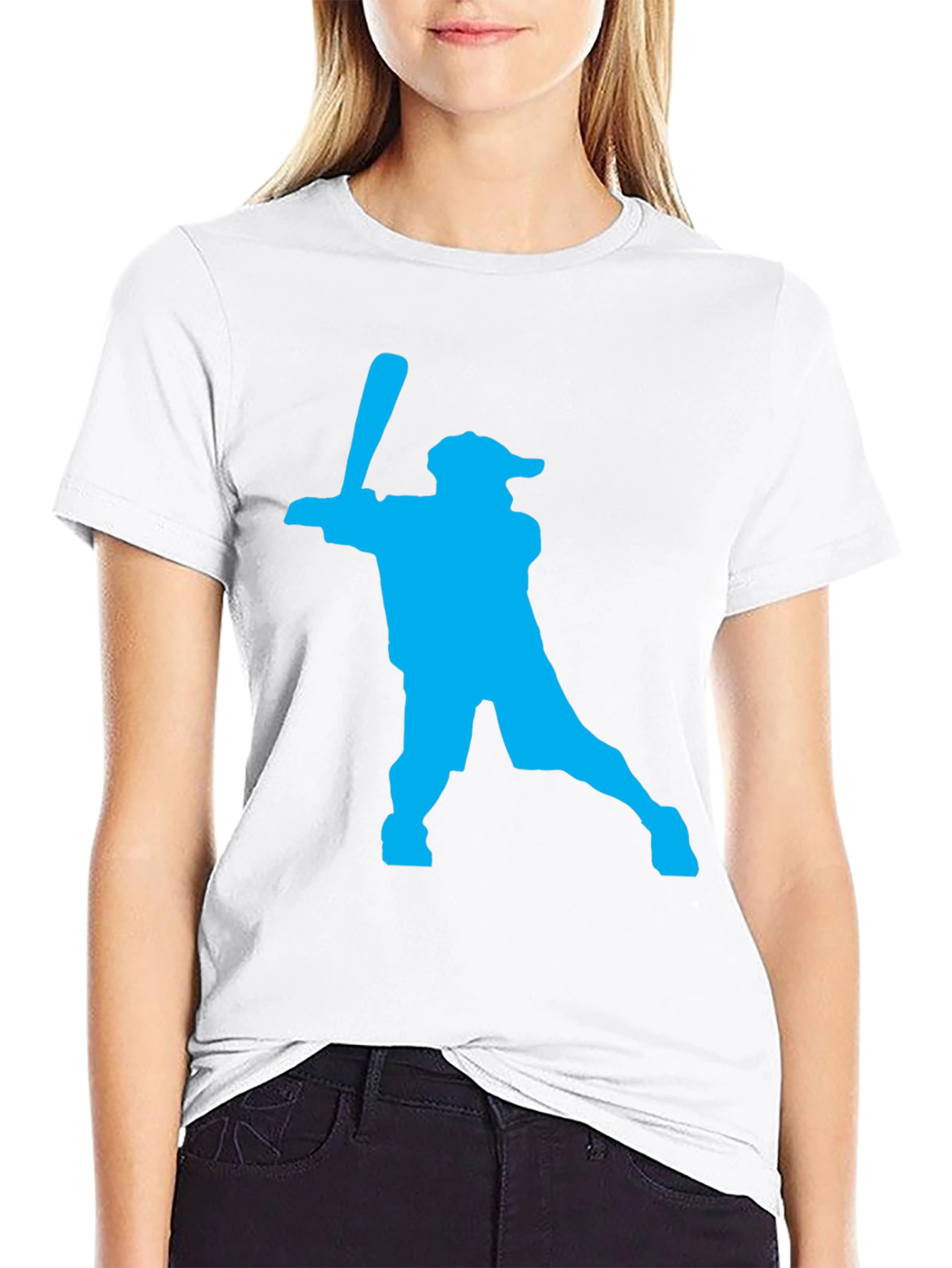 Baseball Silhouette Graphic Tee - Black