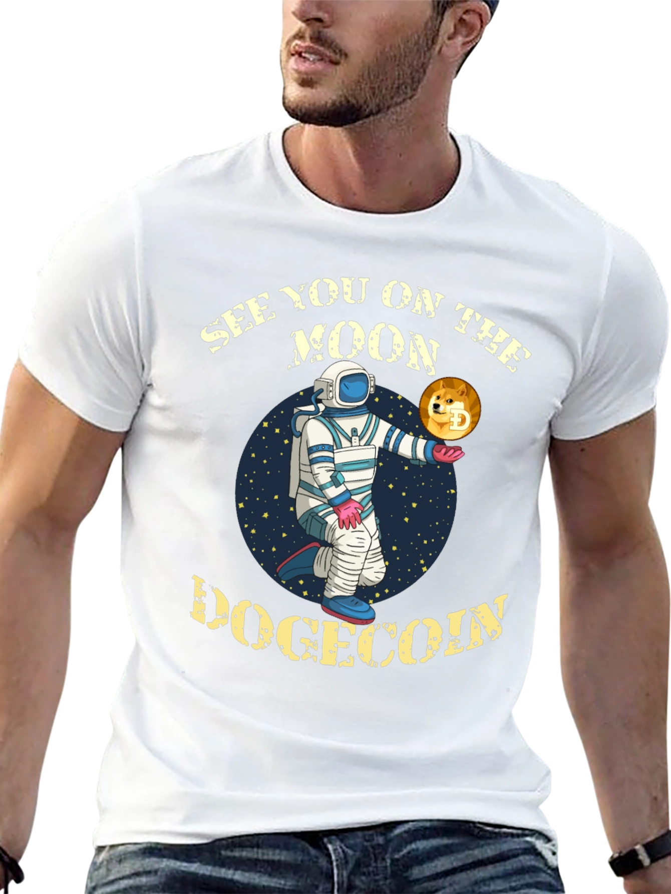 Dogecoin To The Moon Graphic T-Shirt