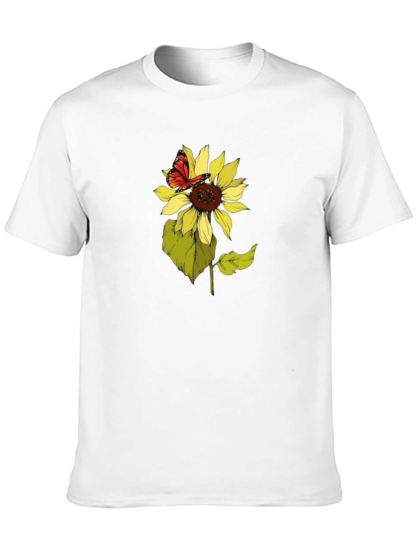 Sunflower & Butterfly Graphic Tee - Black