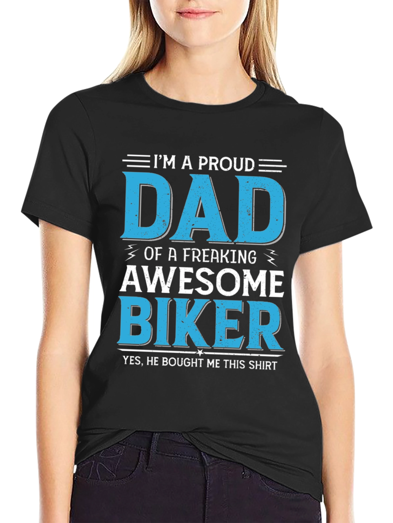 Proud Dad Biker T-Shirt - Awesome Fathers Day Gift!