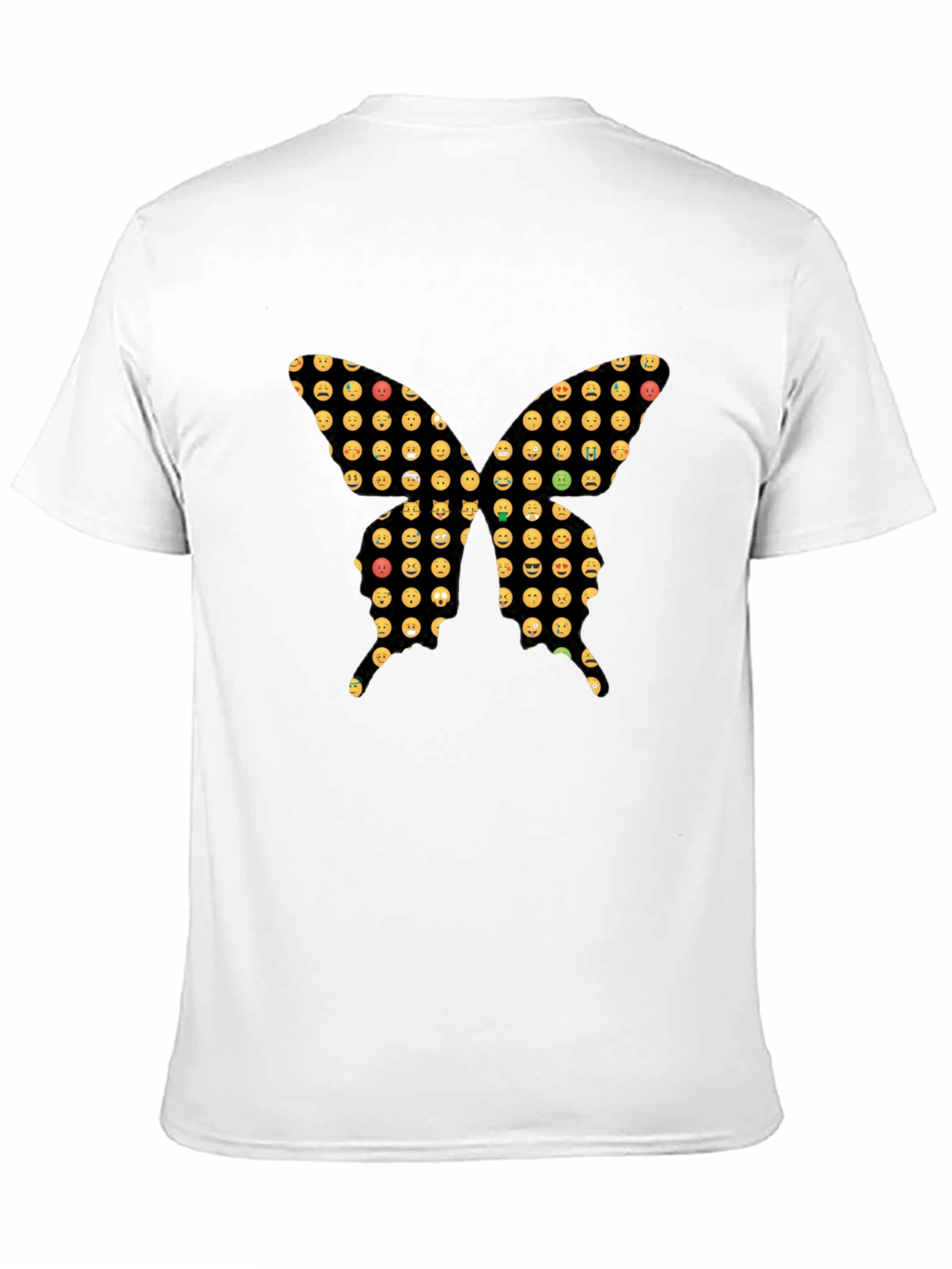 Emoji Butterfly Graphic Black T-Shirt