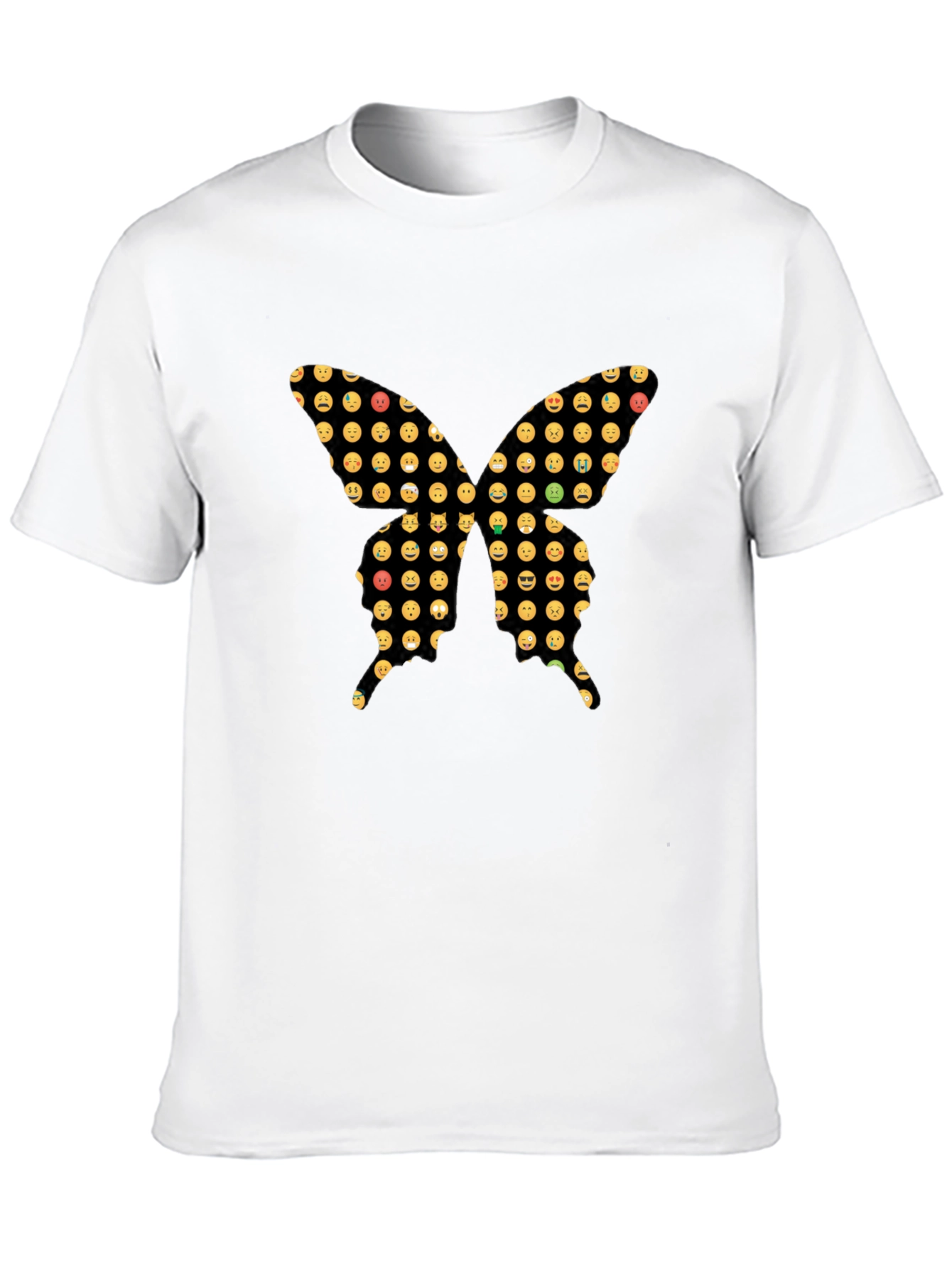 Emoji Butterfly Graphic Black T-Shirt