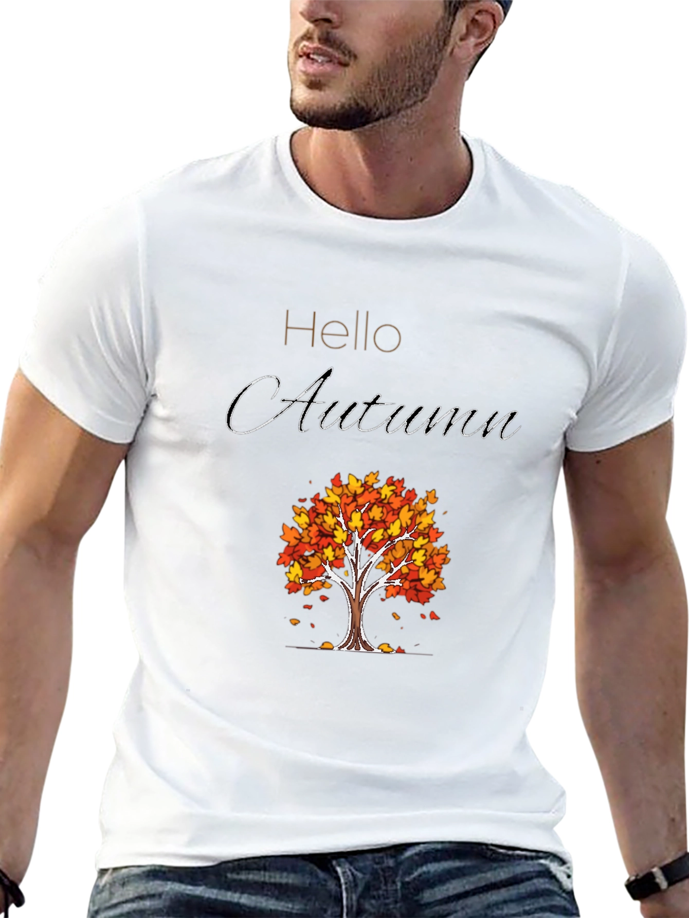 Hello Autumn Graphic Tee - Fall Season Shirt