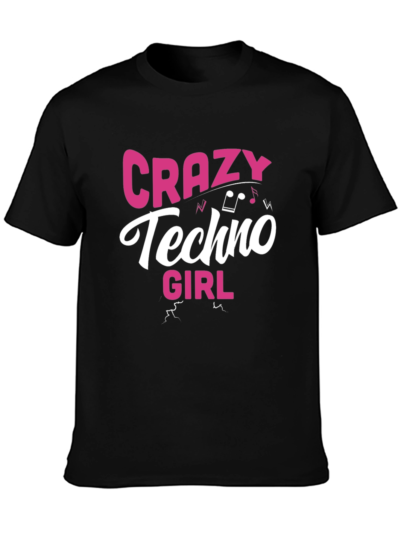 Crazy Techno Girl Graphic T-Shirt - EDM Rave Tee