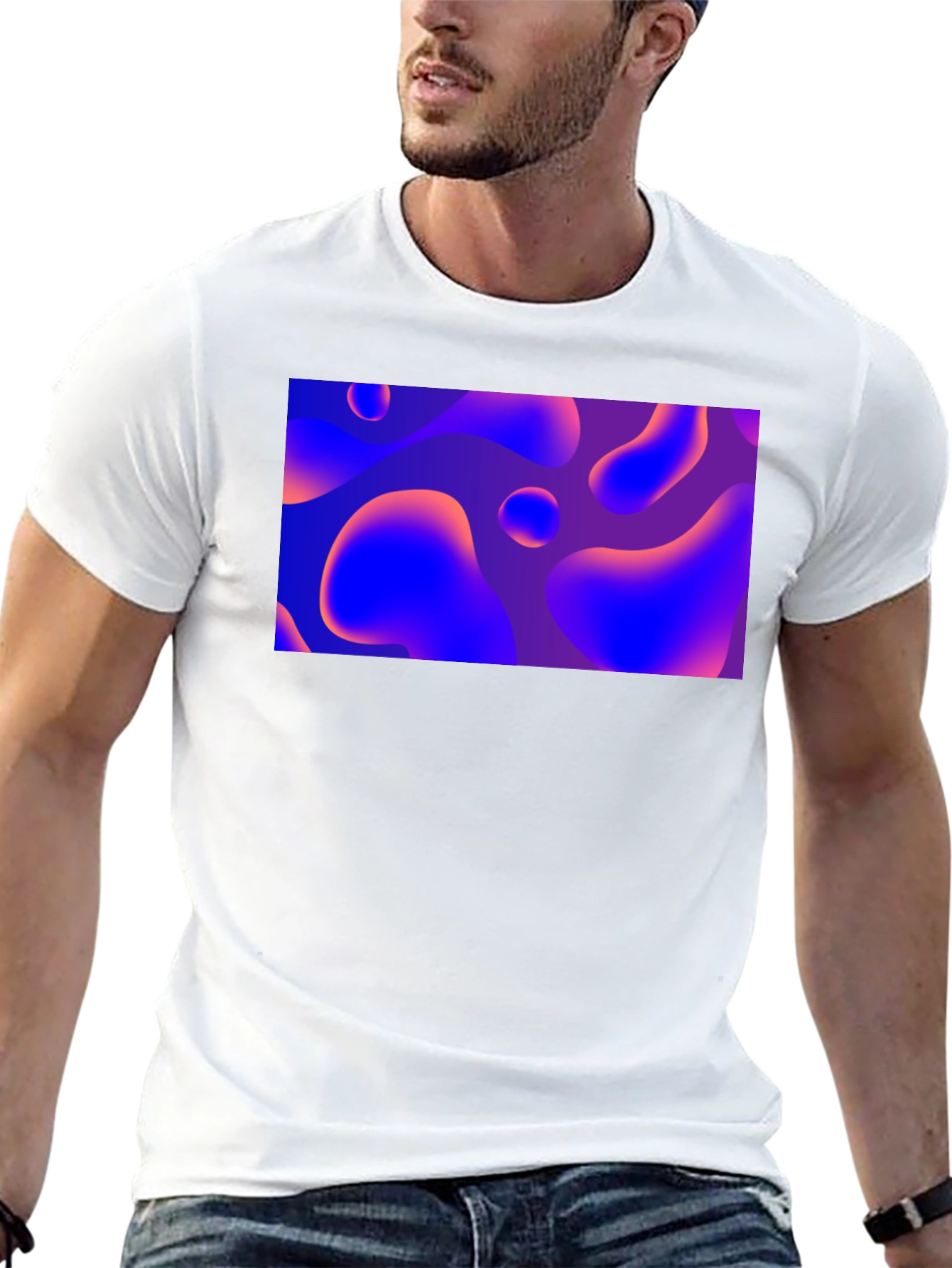 Abstract Fluid Art Black T-Shirt