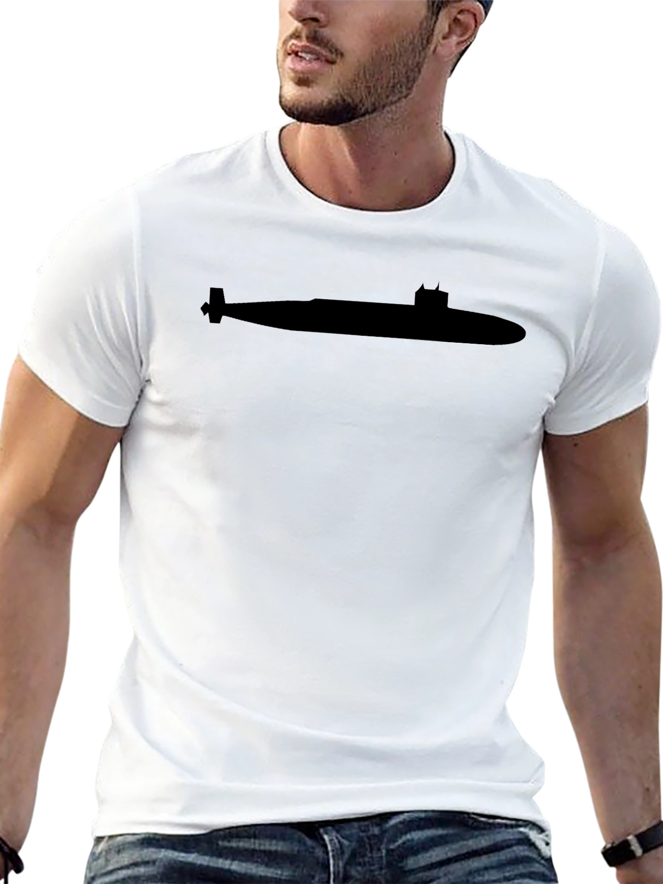 Submarine Silhouette Black T-Shirt