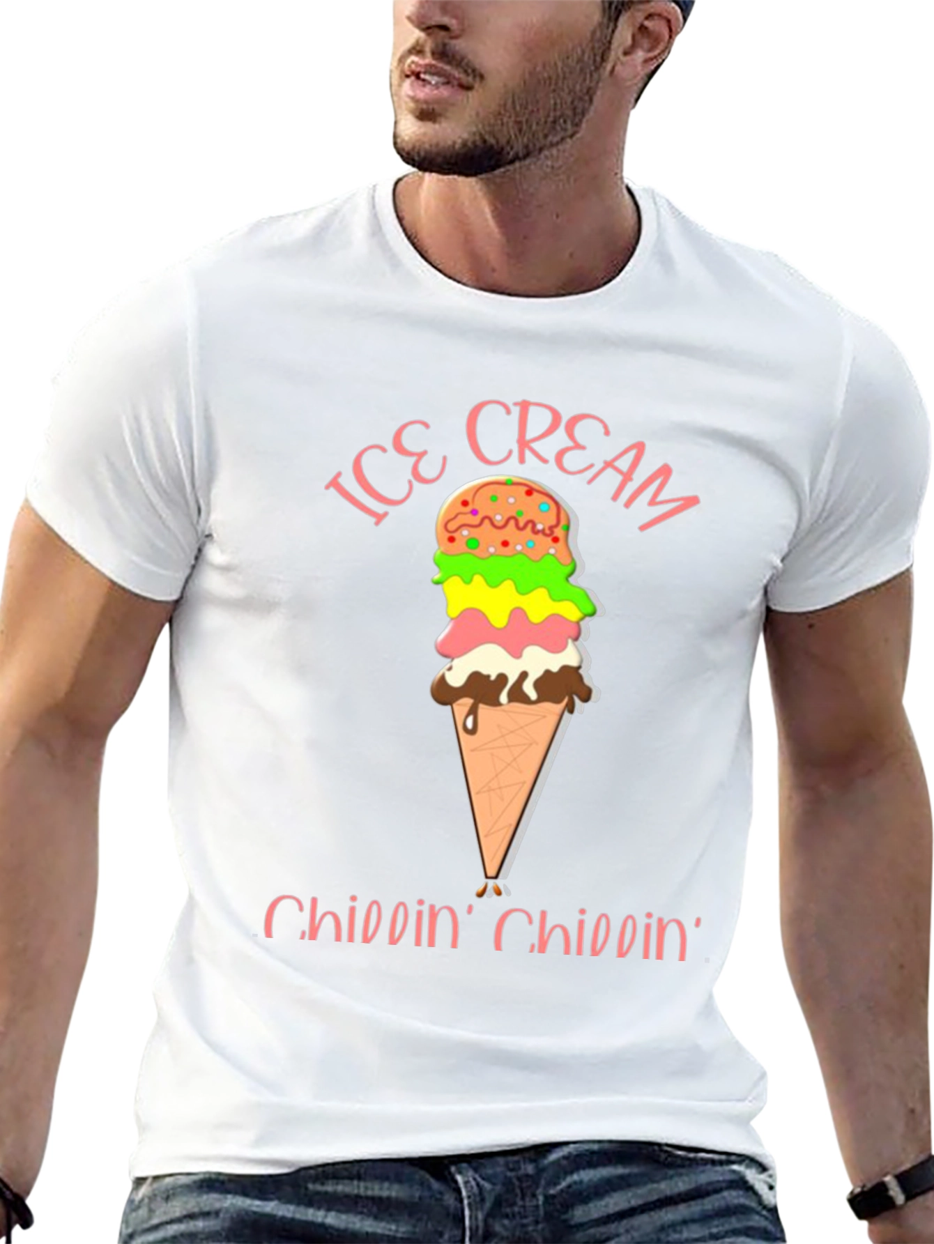 Ice Cream Chillin Black Graphic Tee