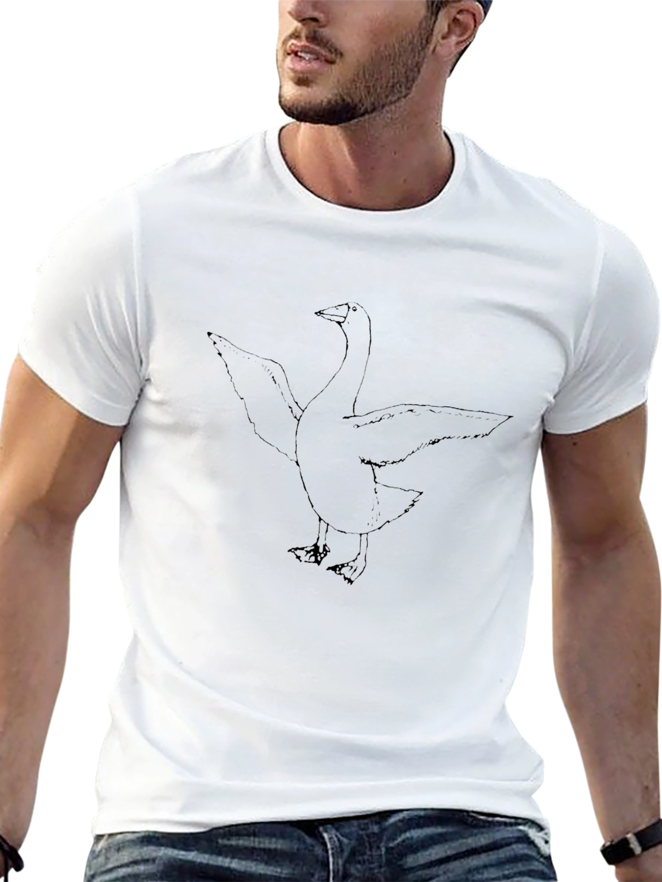 Goose Graphic Tee - Black Cotton Comfort