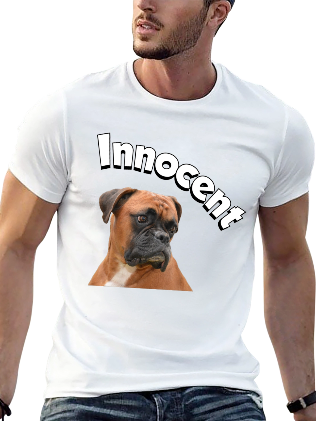 Innocent Dog Graphic T-Shirt - Black Cotton Tee