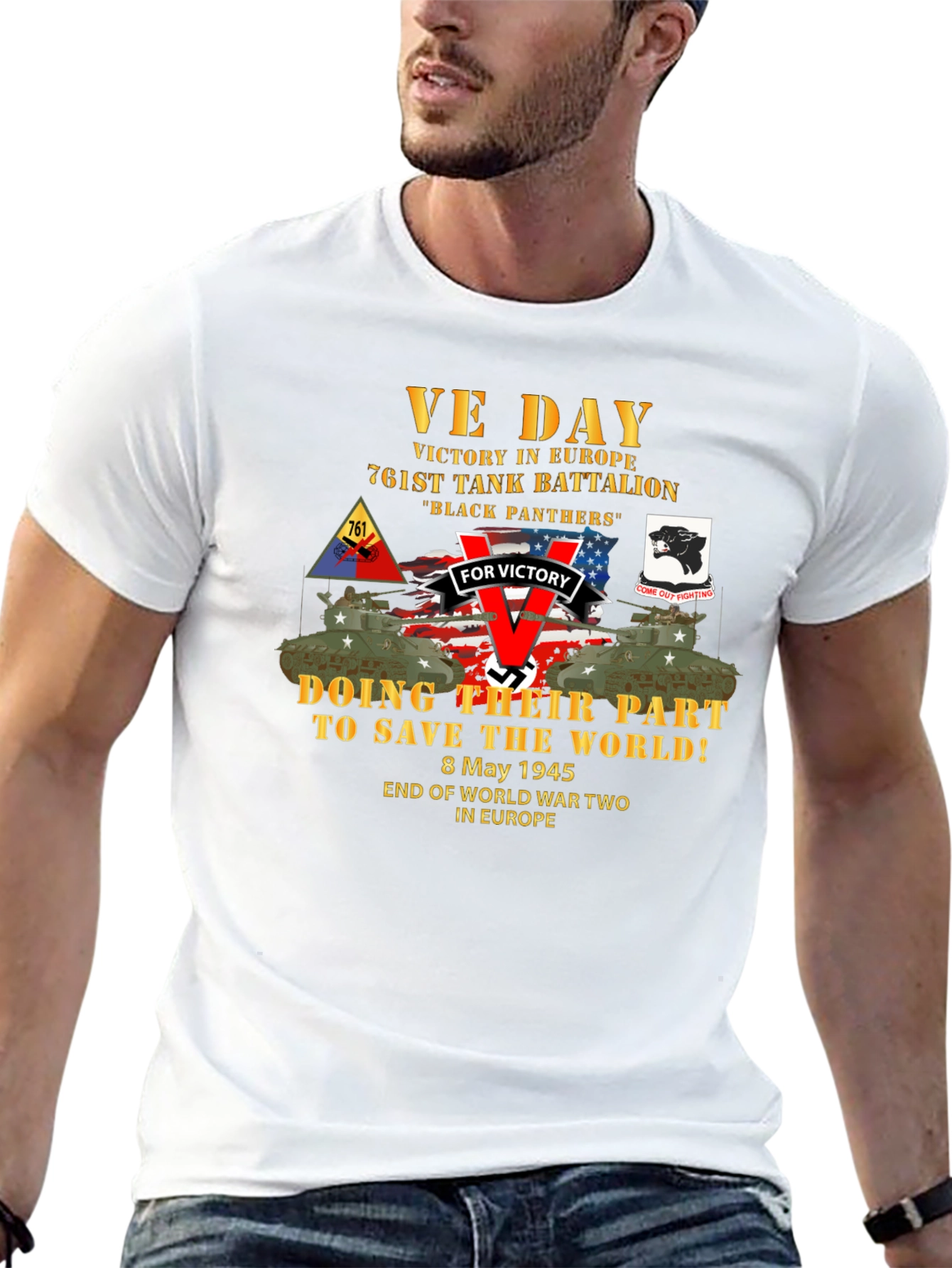 VE Day 761st Tank Battalion T-Shirt