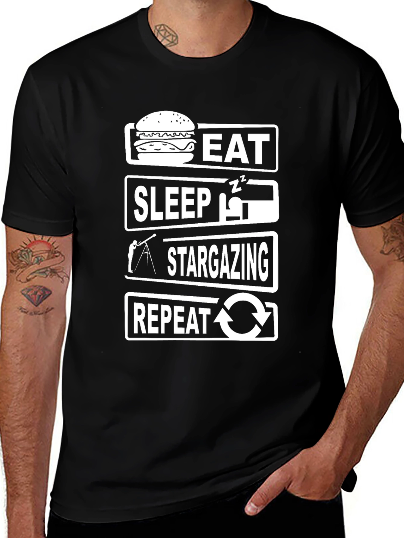 Eat Sleep Stargazing Repeat Graphic Tee