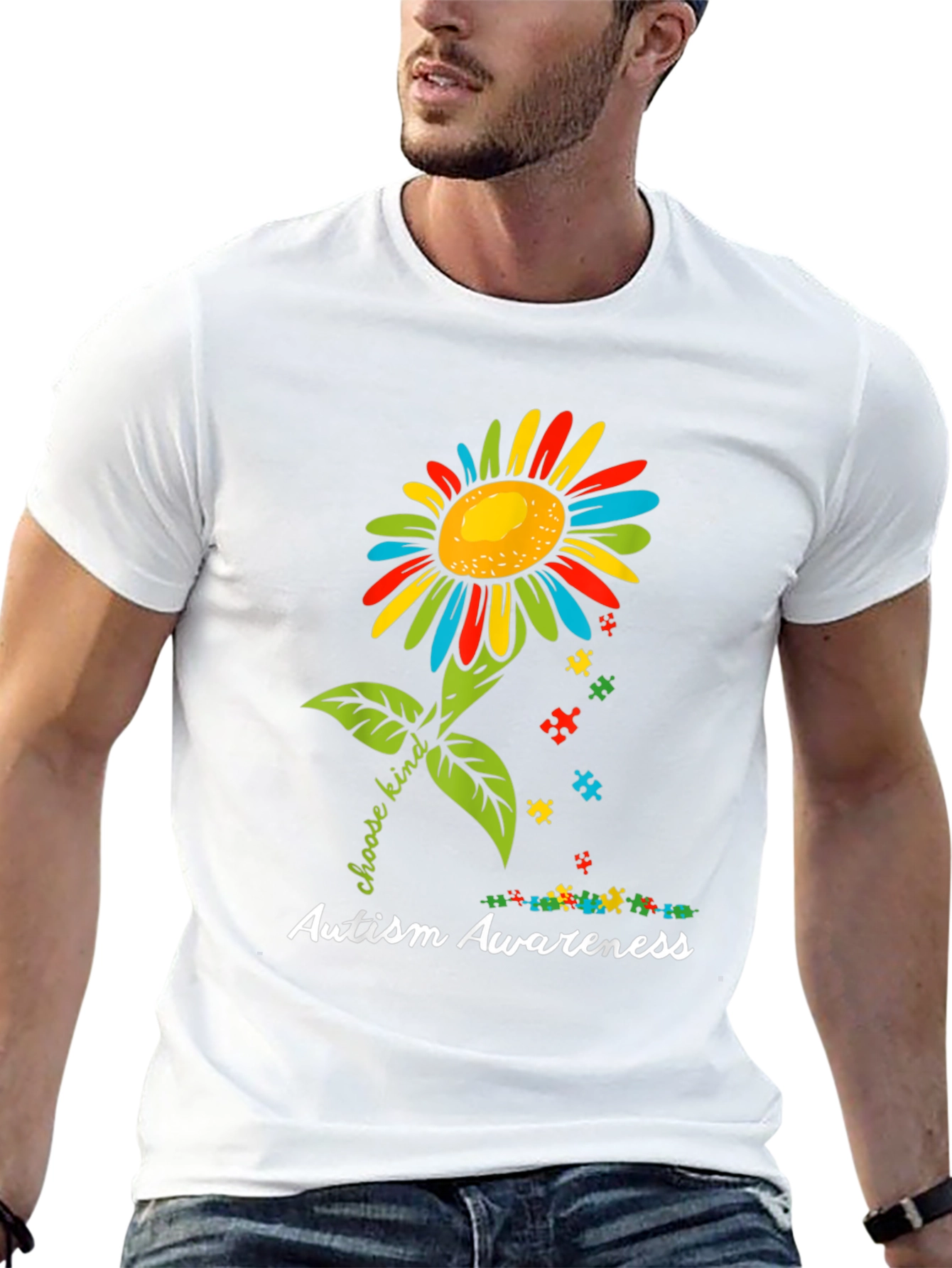 Autism Awareness Sunflower T-Shirt - Choose Kind