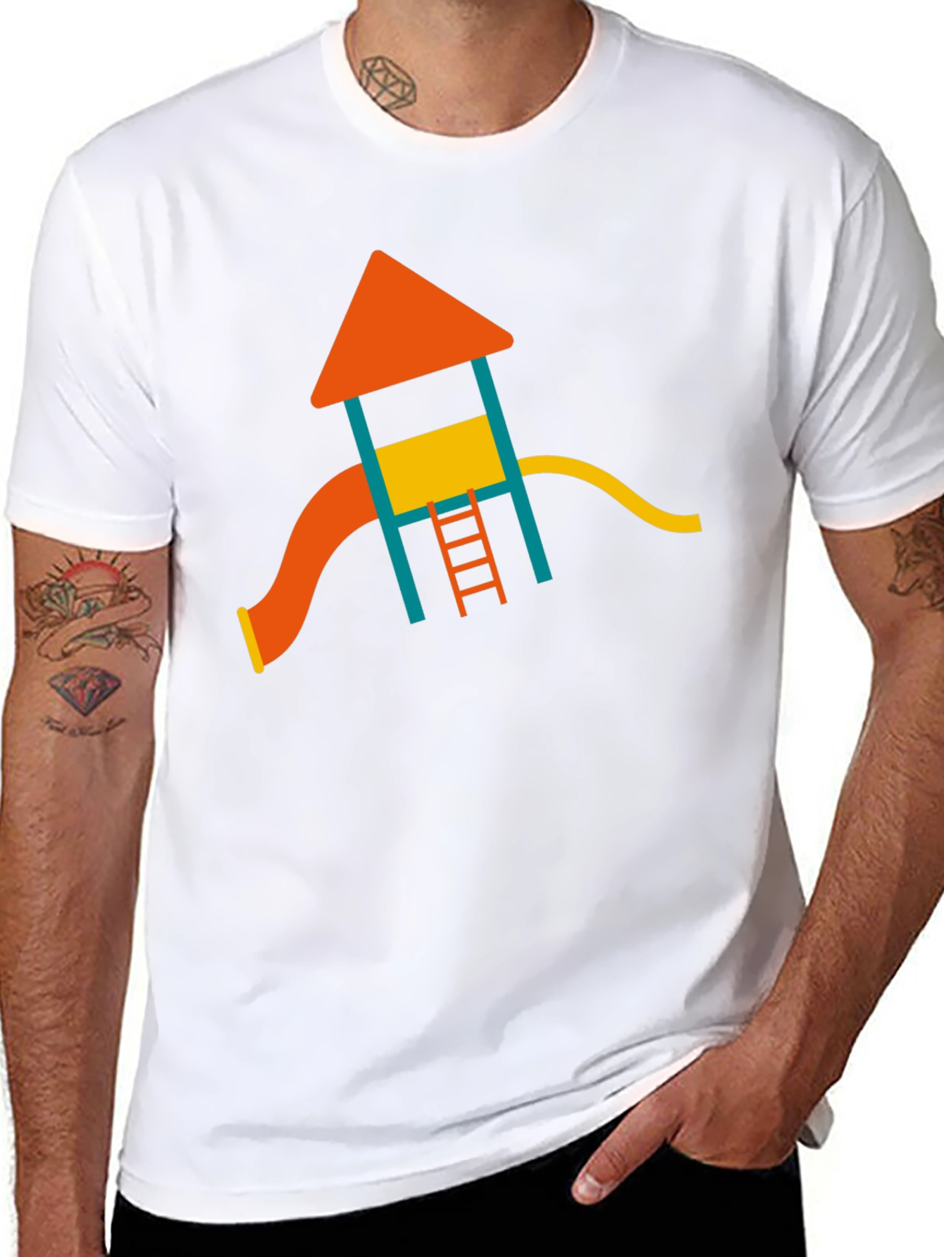 Playground Fun Graphic Tee - Soft Black Cotton