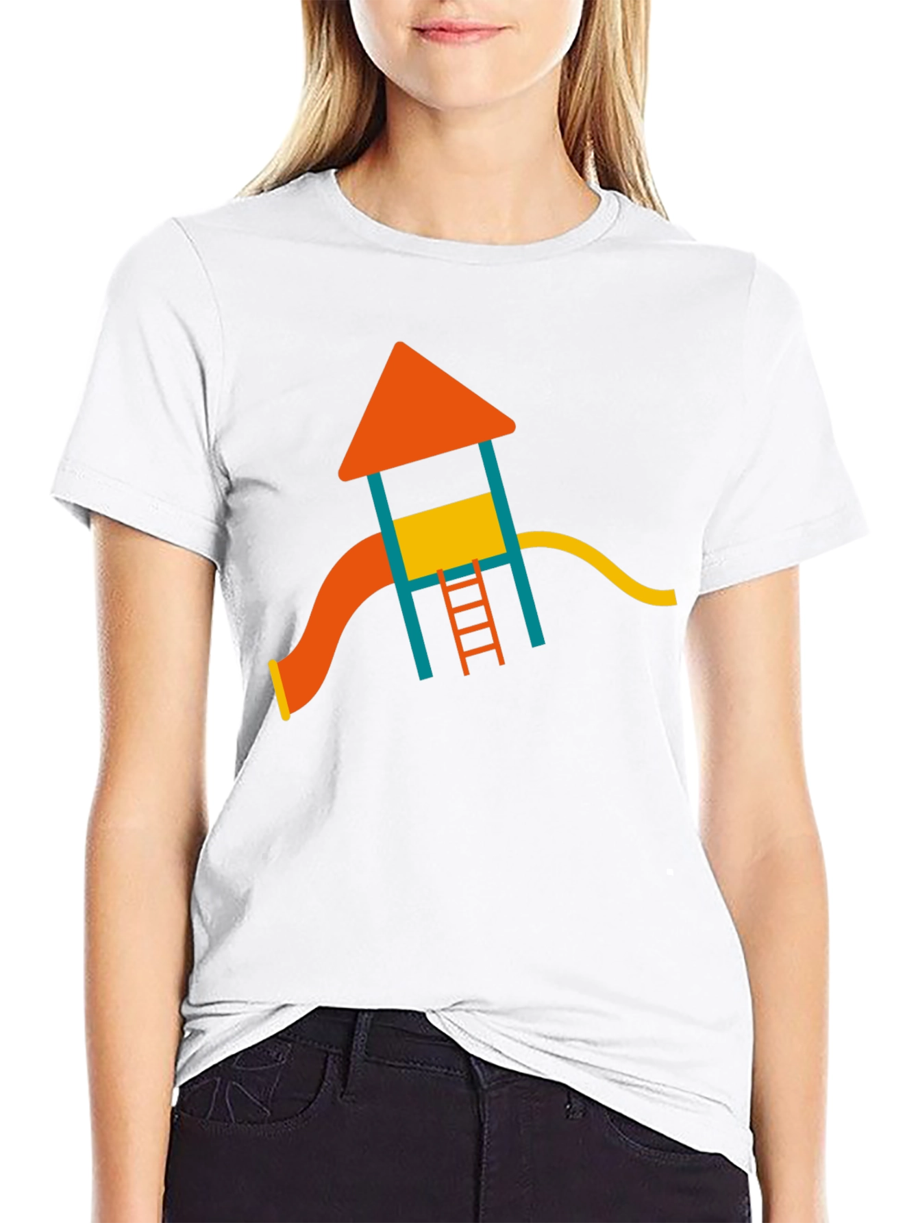 Playground Fun Graphic Tee - Soft Black Cotton