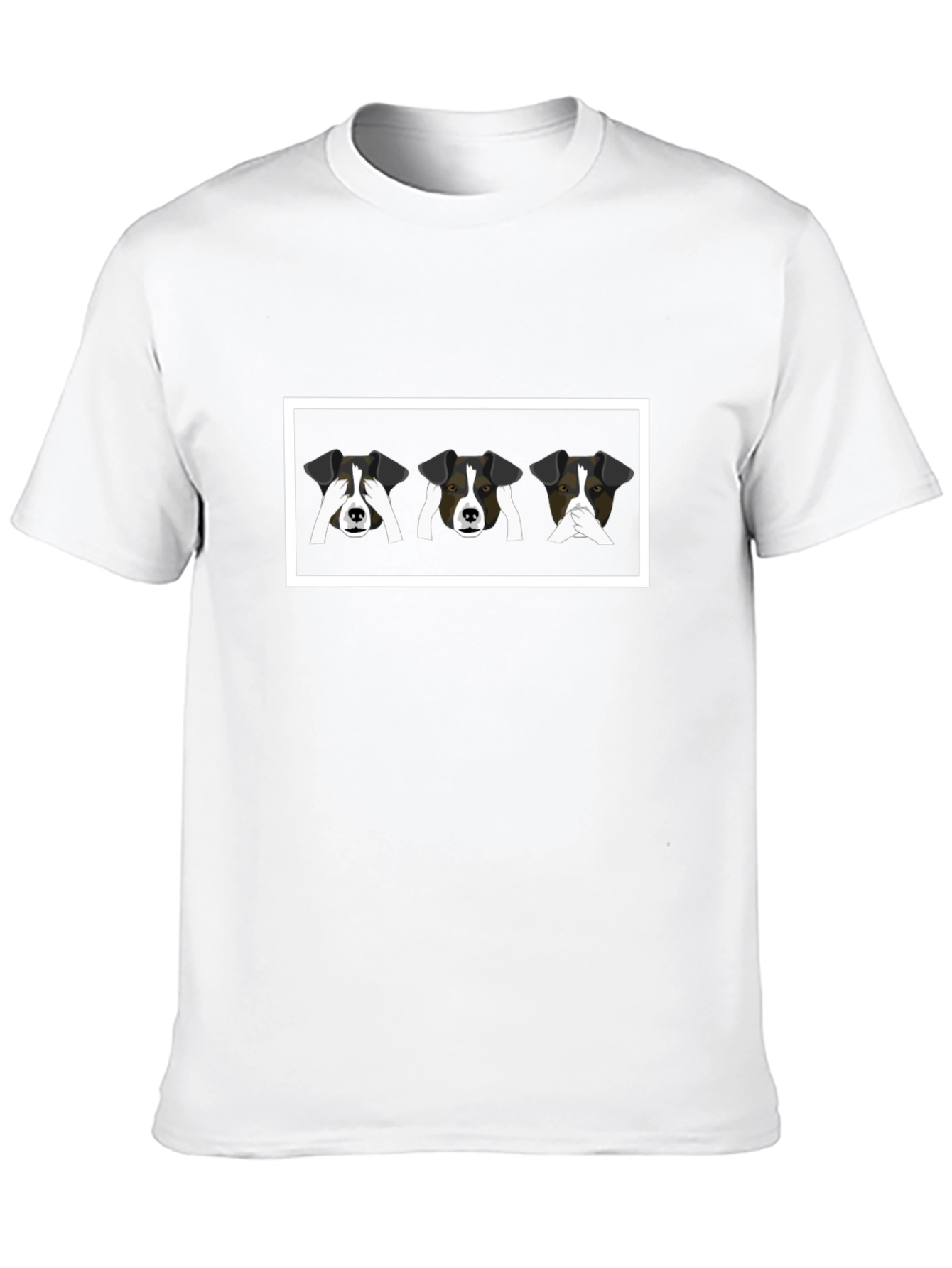 Funny Dogs Graphic Black T-Shirt