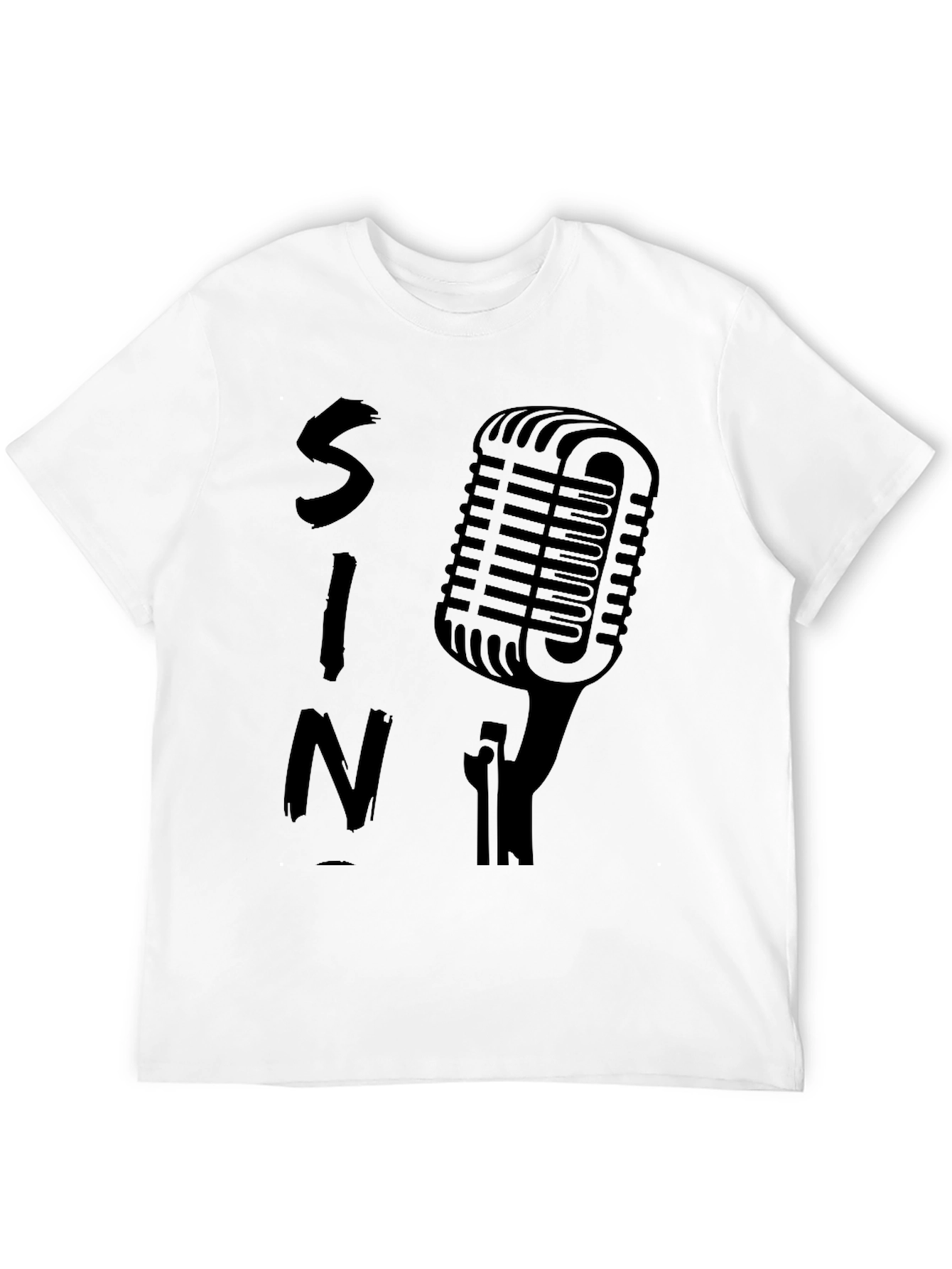 Retro Microphone Black Graphic Tee