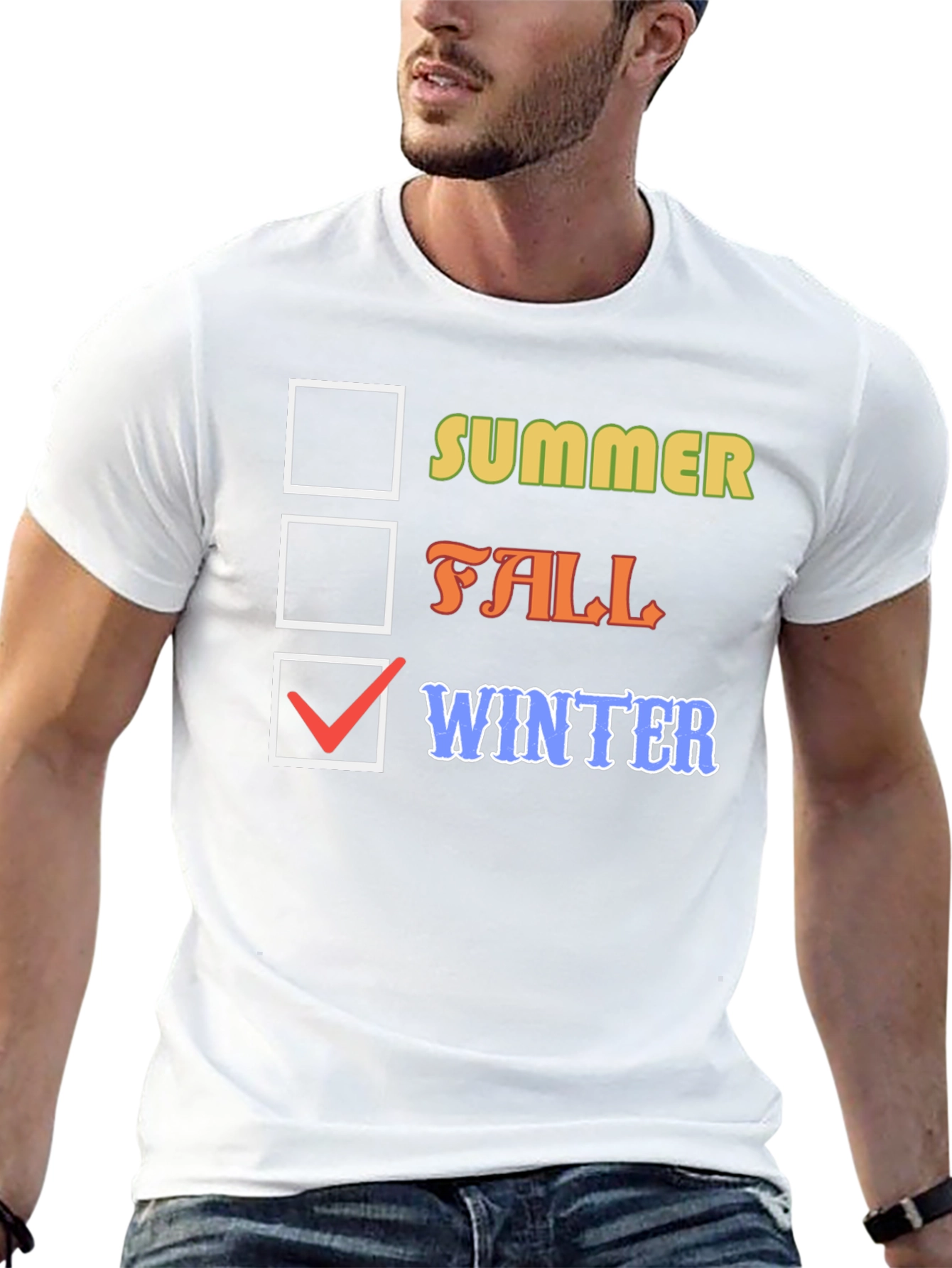 Winter Check T-Shirt - Seasonal Style