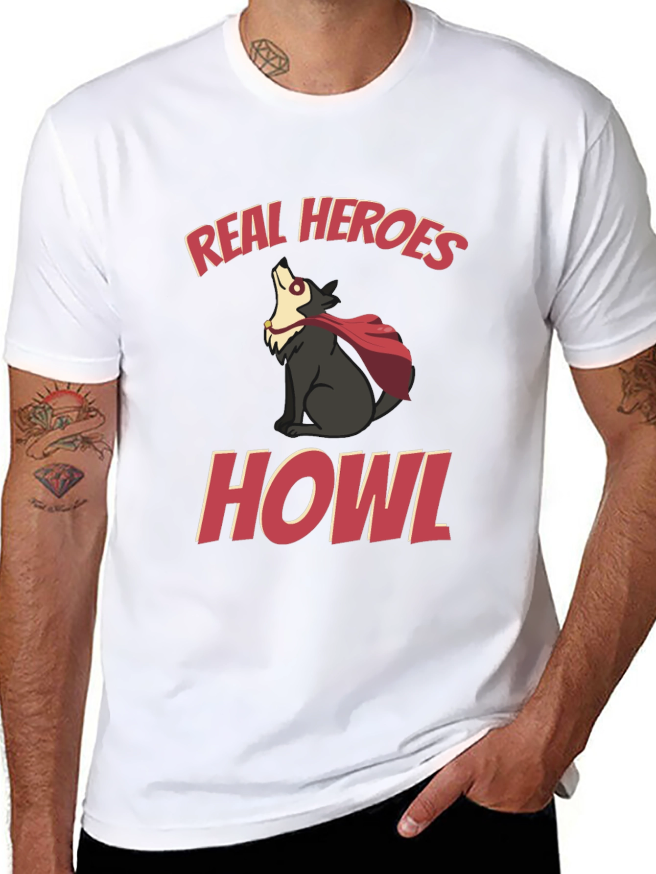 Real Heroes Howl Graphic T-Shirt
