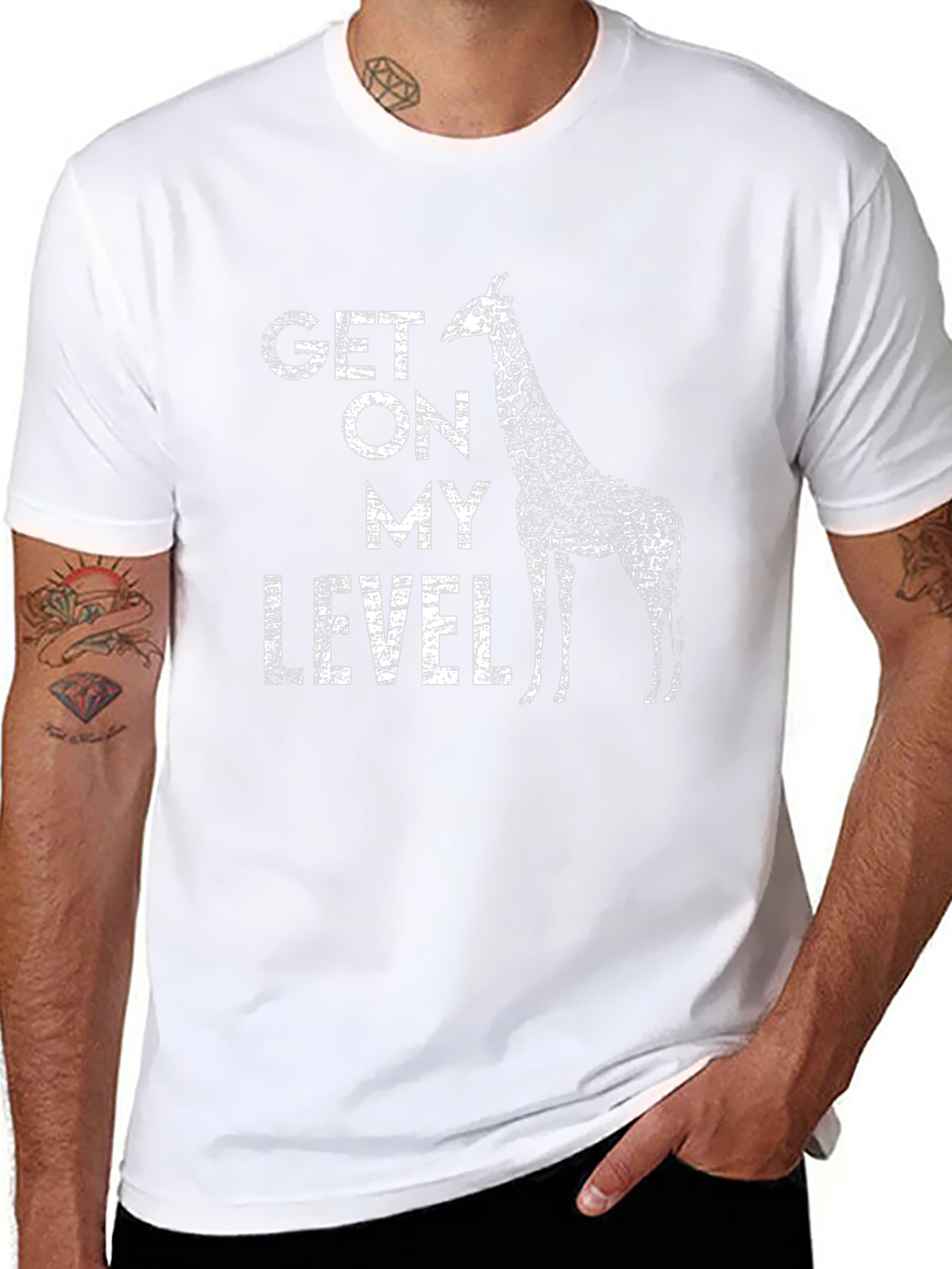 Get On My Level Giraffe Graphic T-Shirt