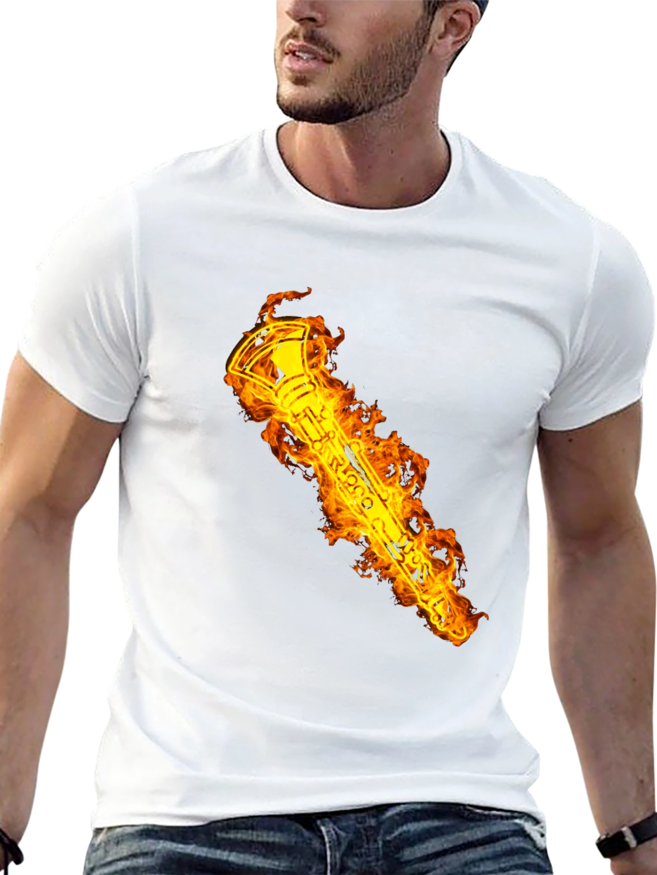 Flaming Clarinet Graphic T-Shirt